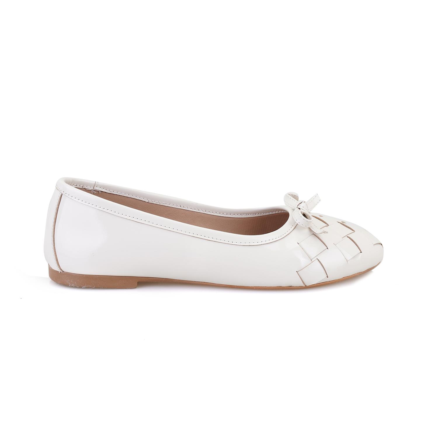 Kadın Ekru Rugan Deri Babet