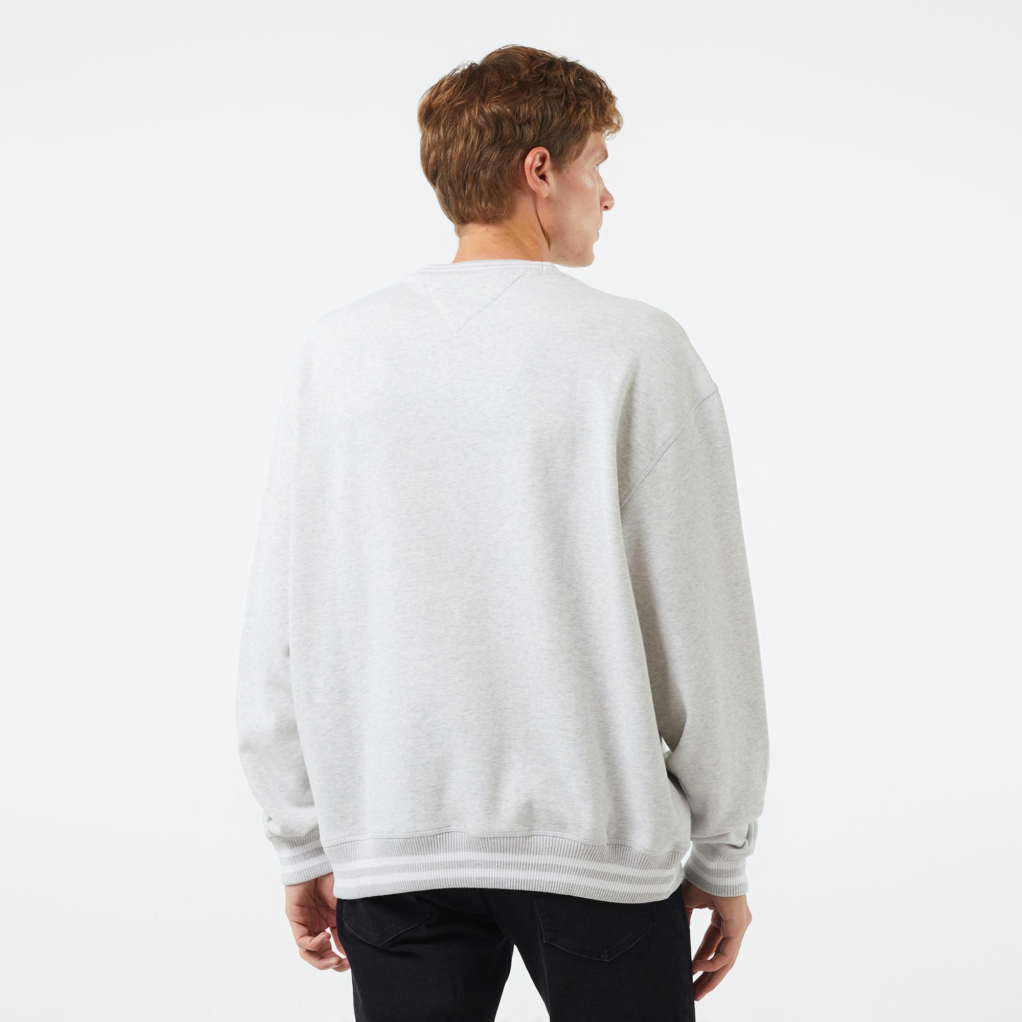 Tommy Jeans Archive Games Team Usa Crew Erkek Gri Sweatshirt