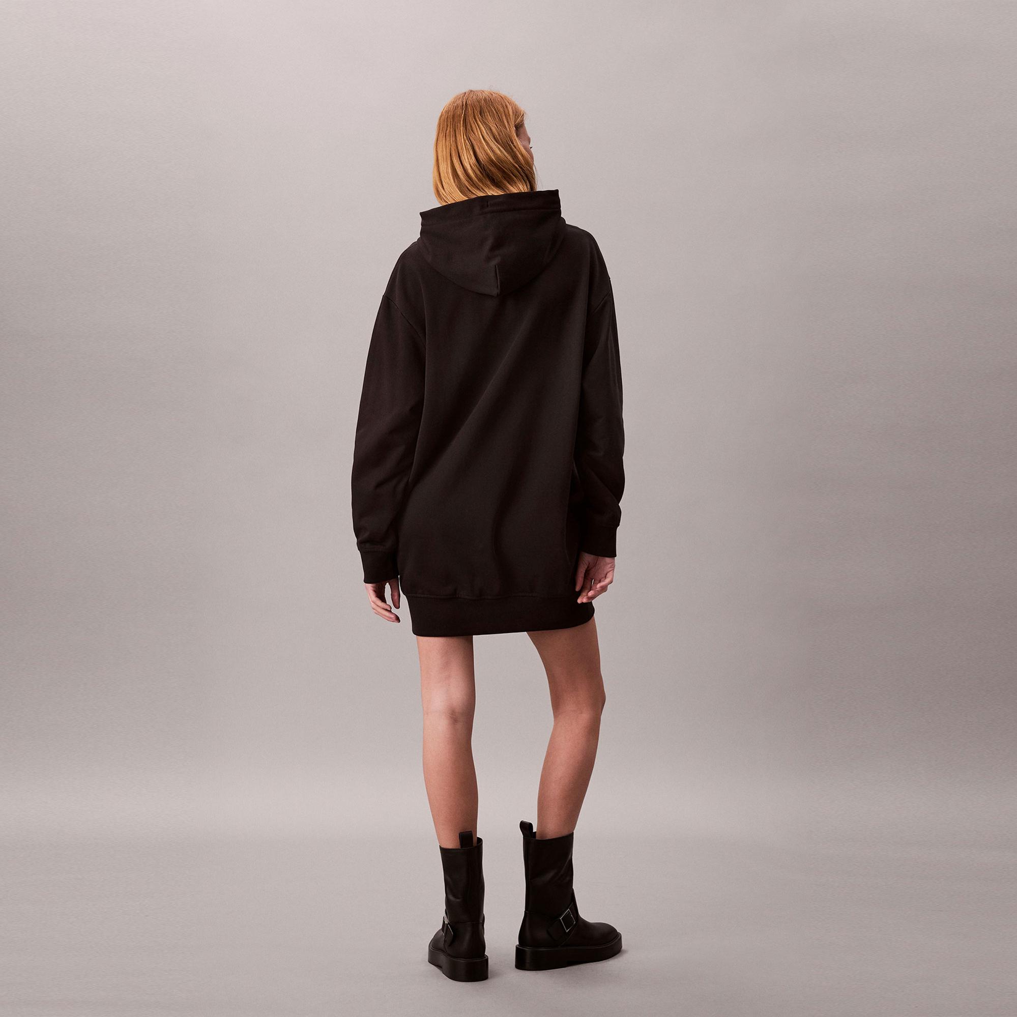 Calvin Klein Monologo Premium Terry Kadın Siyah Elbise