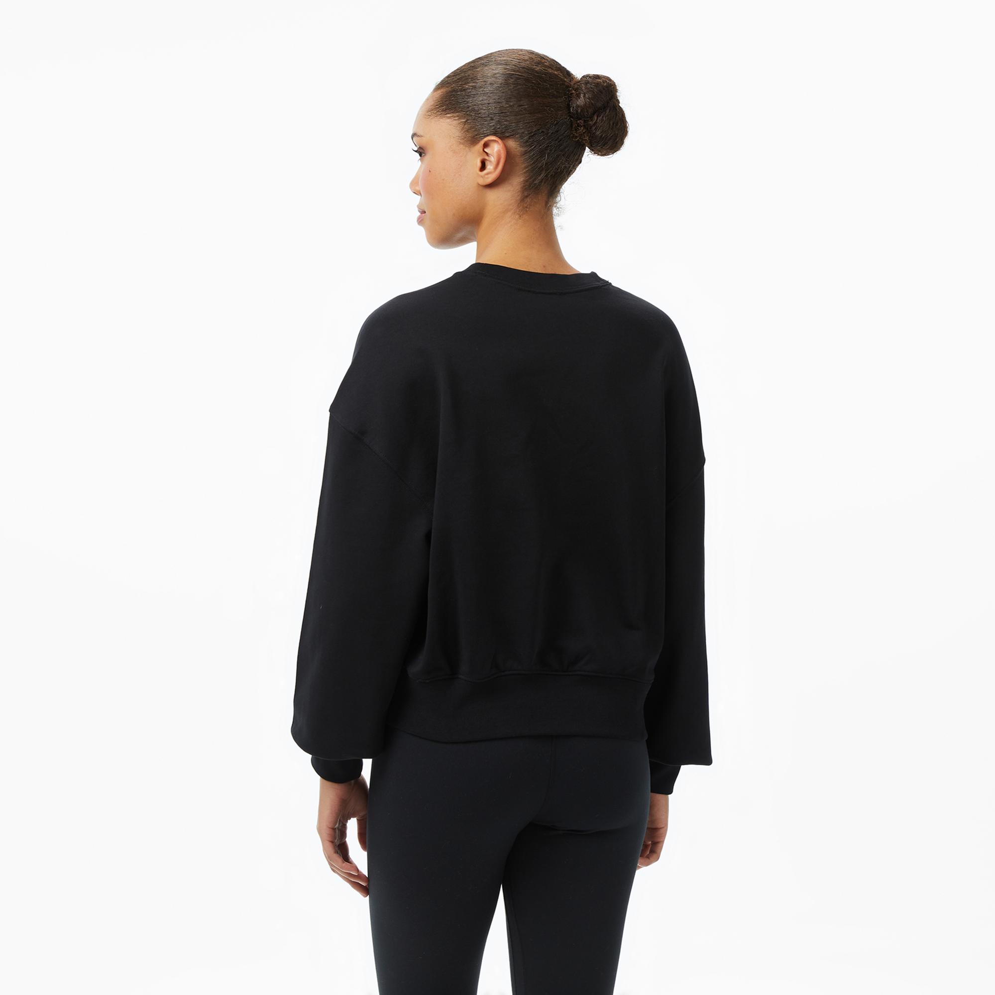 Calvin Klein Logo French Terry Kadın Siyah Sweatshirt