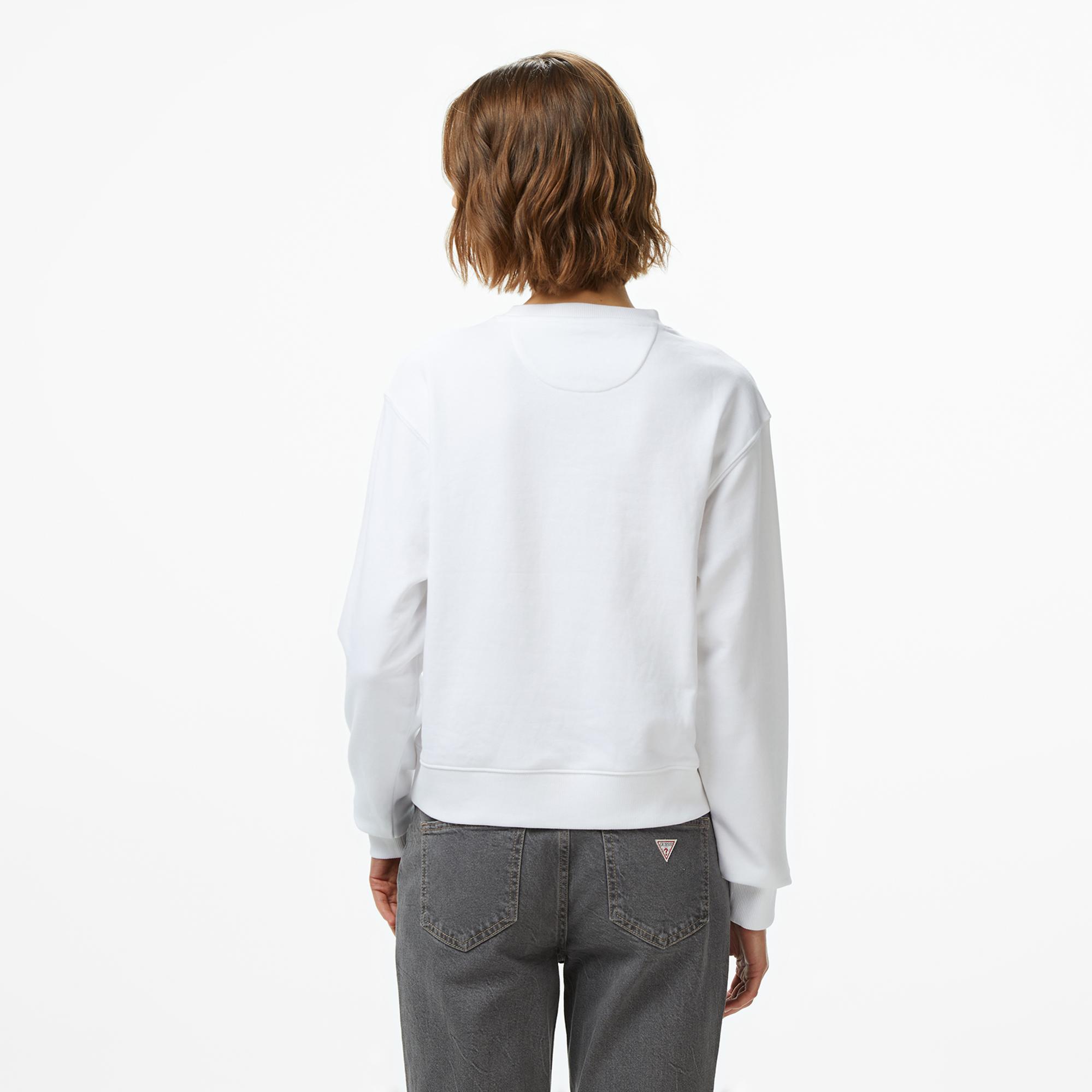 Guess Studded Kadın Beyaz Sweatshirt