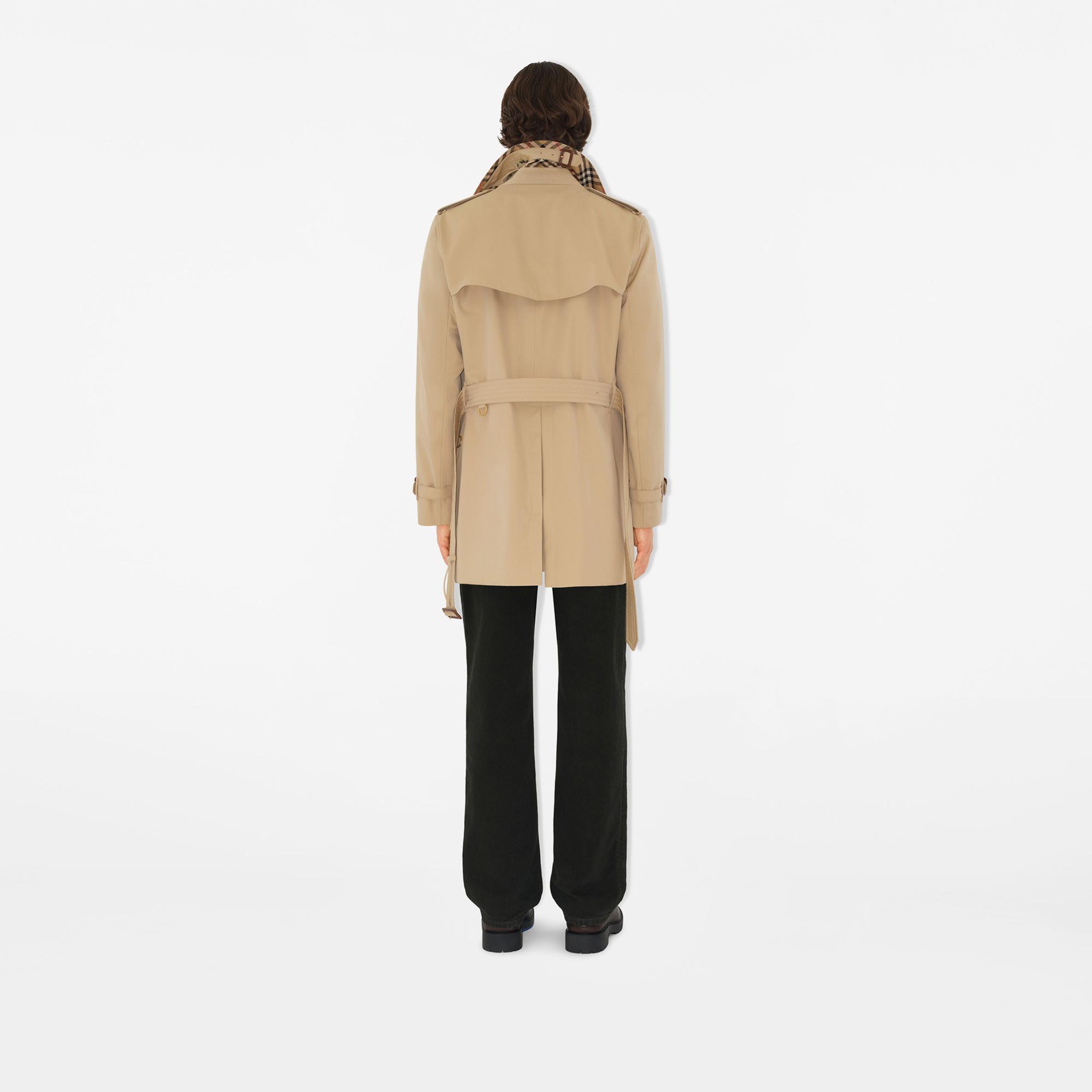 Burberry Short Kensington Heritage Erkek Bej Trençkot