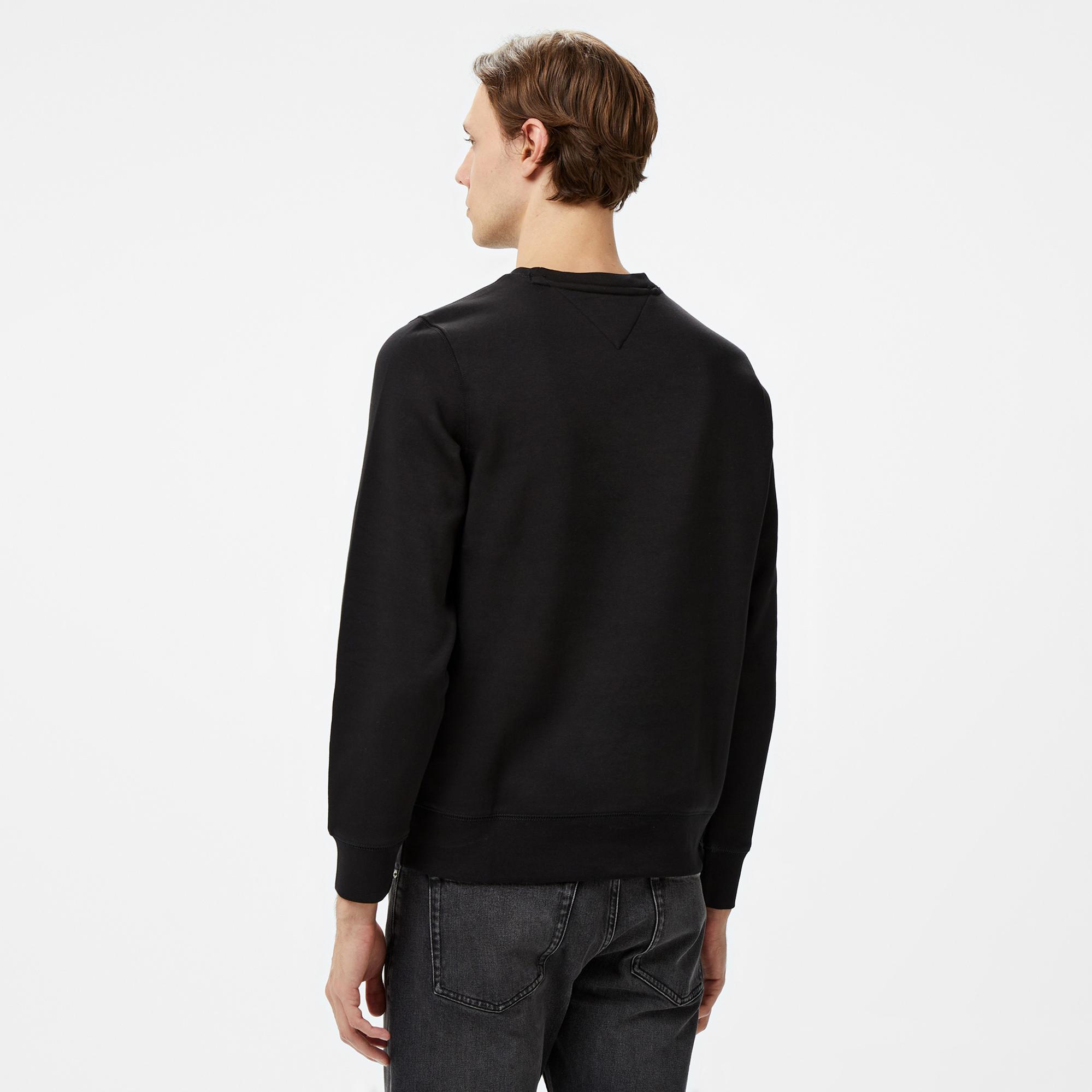 Tommy Hilfiger Tommy Logo Erkek Siyah Sweatshirt