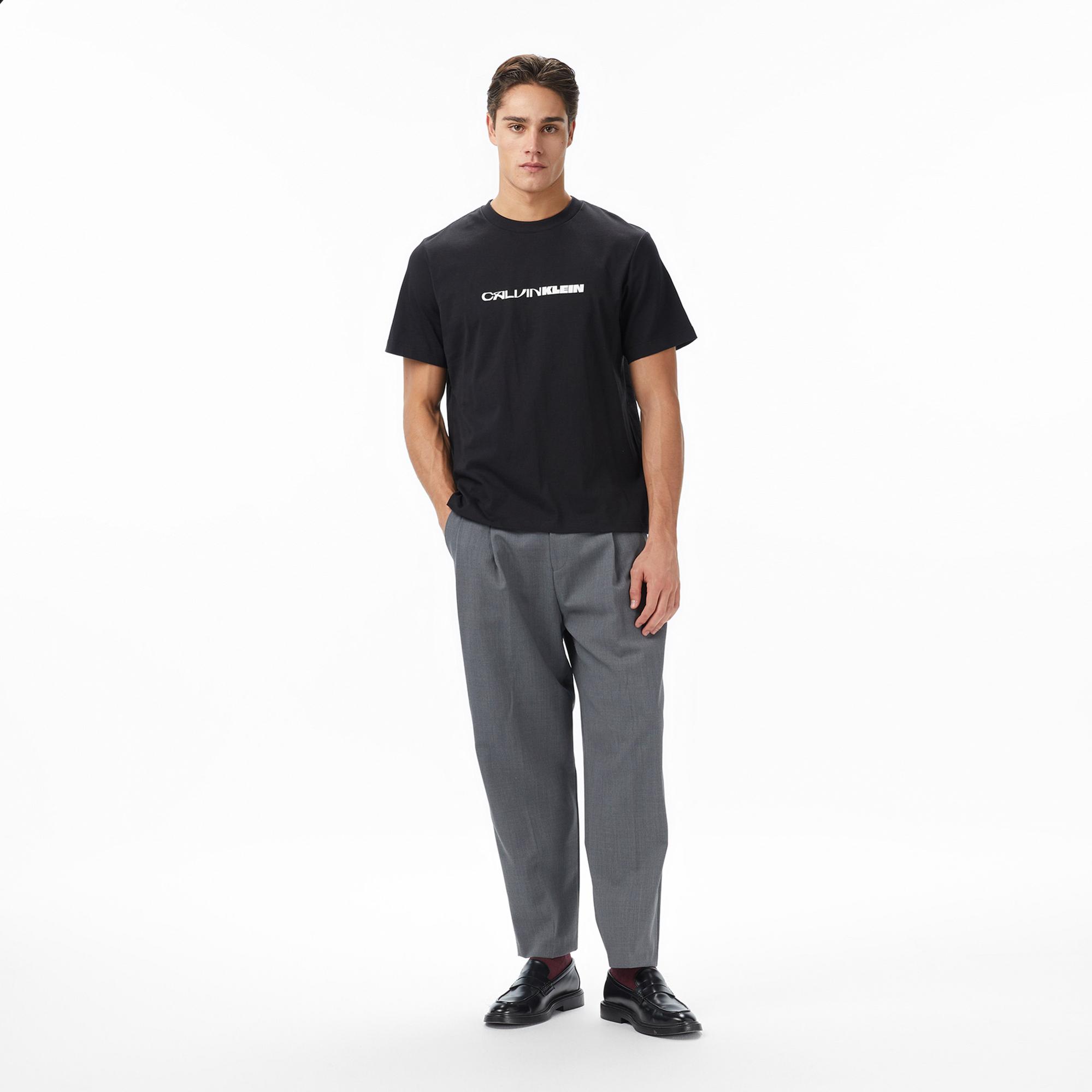 Calvin Klein Stack Graphic Erkek Siyah T-Shirt