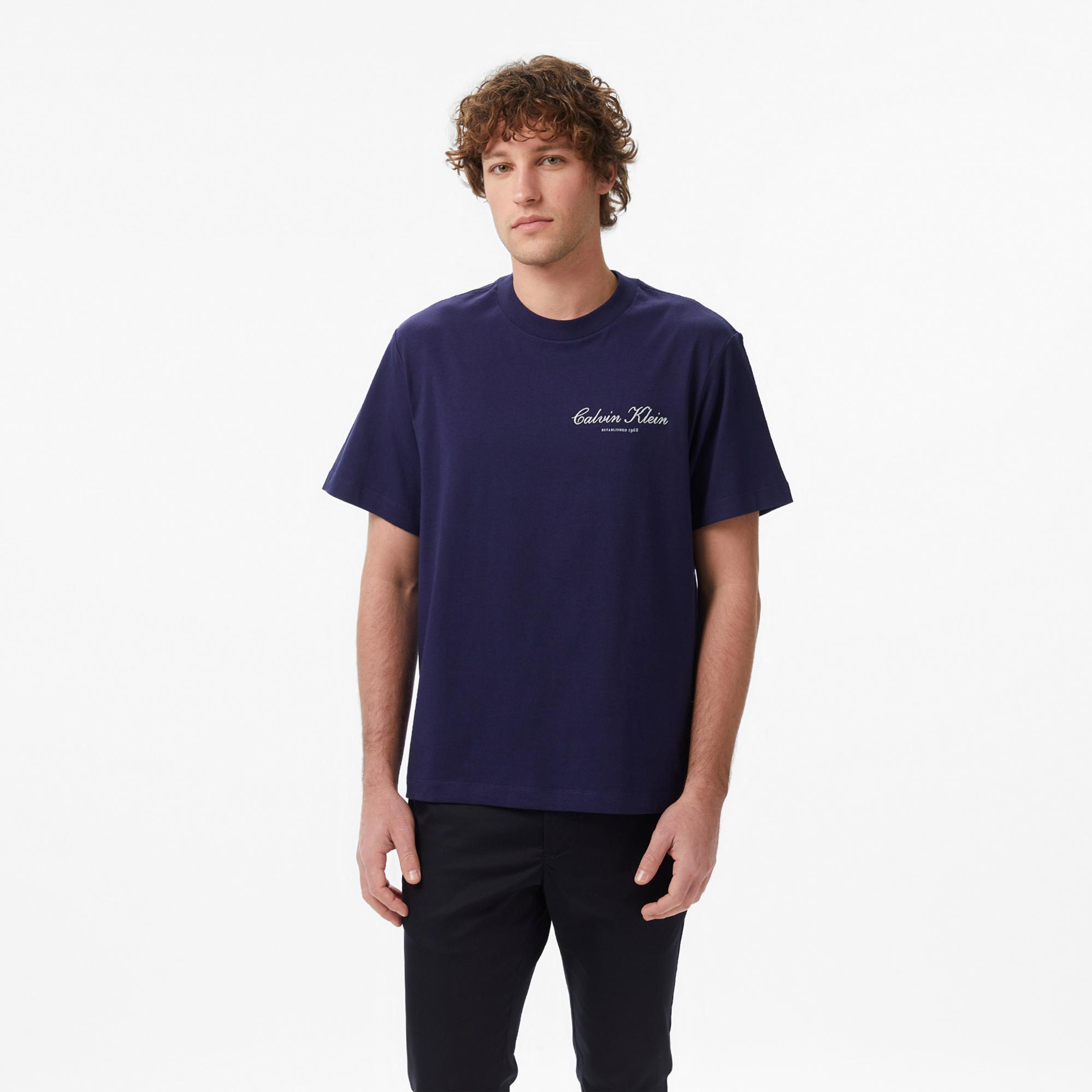 Calvin Klein 20S March Graphic Seasonal Erkek Mavi T-Shirt