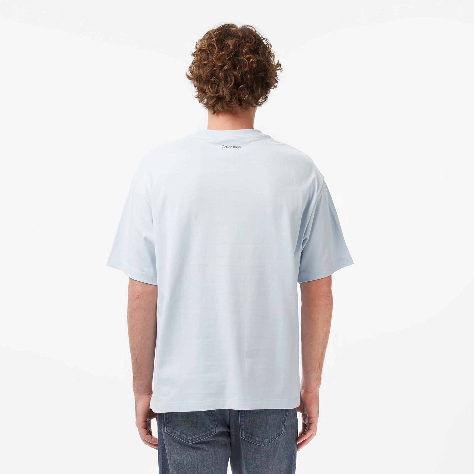 Calvin Klein 16S Diamond Grap Erkek Mavi T-Shirt