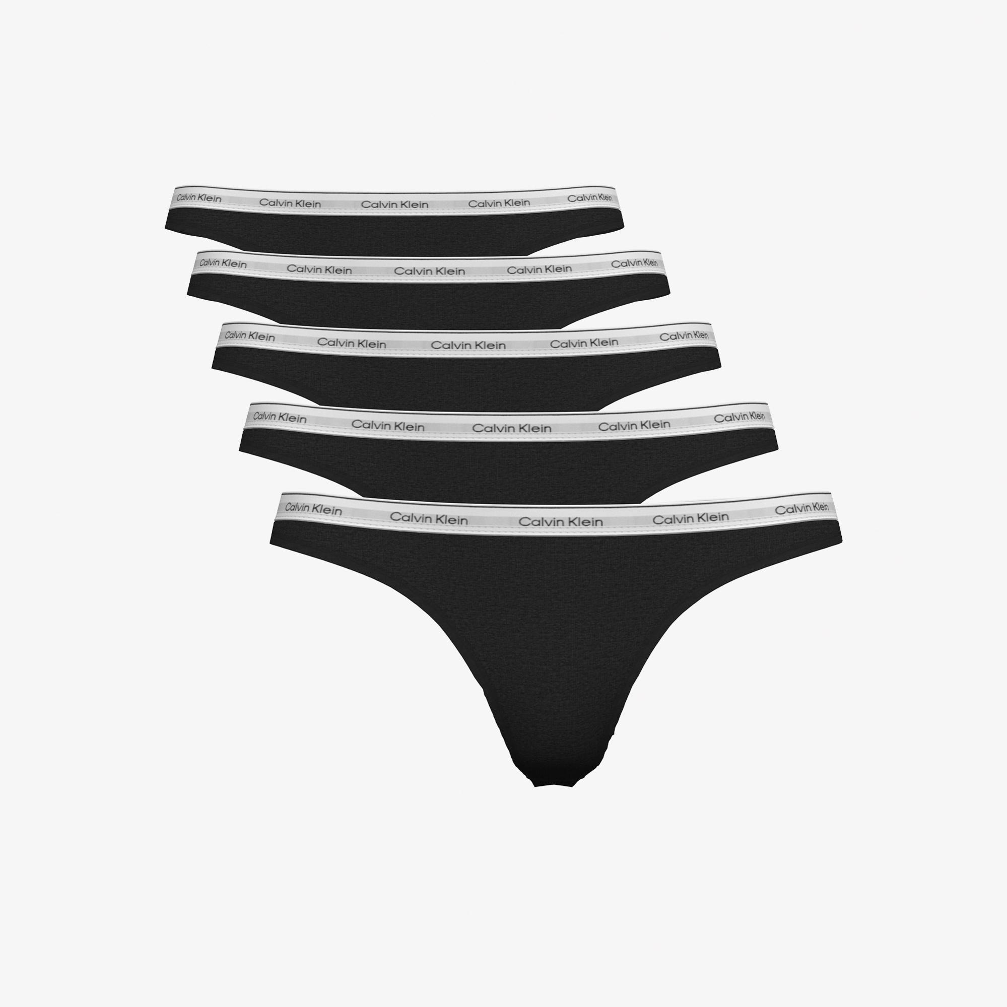 Calvin Klein Thong 5'li Kadın Siyah Külot
