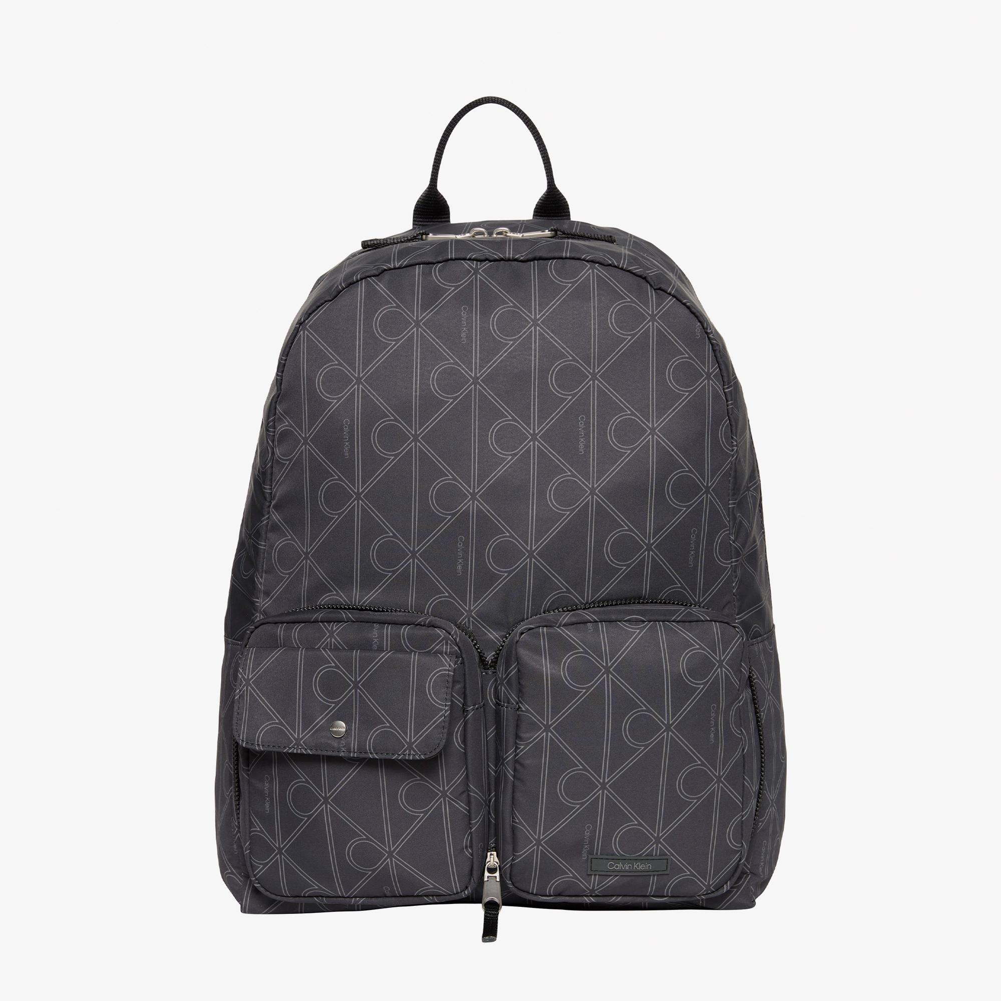 Calvin Klein Printed Emblem Nylon Erkek Gri Tote Çanta