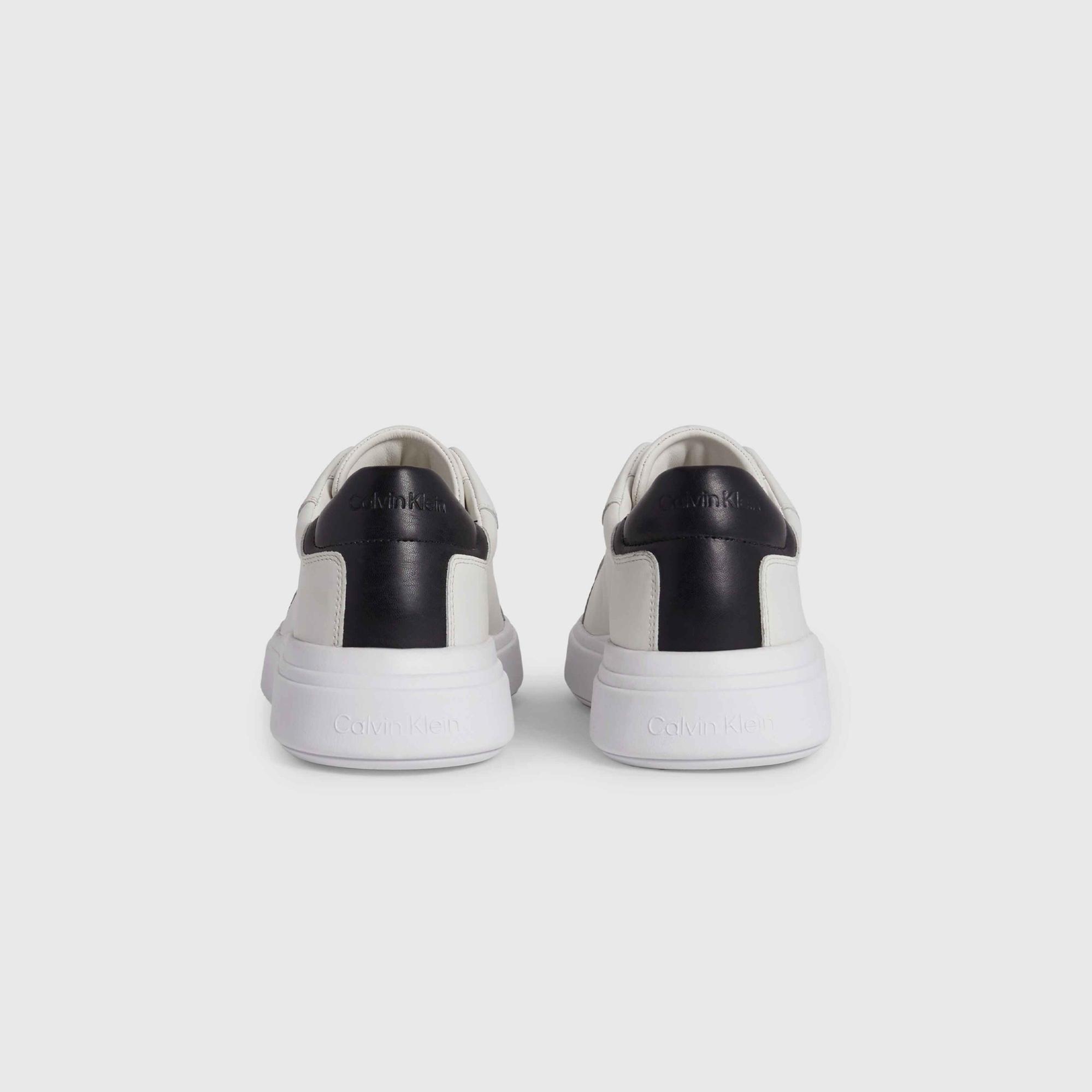 Calvin Klein Low Top Deri Erkek Beyaz Sneaker