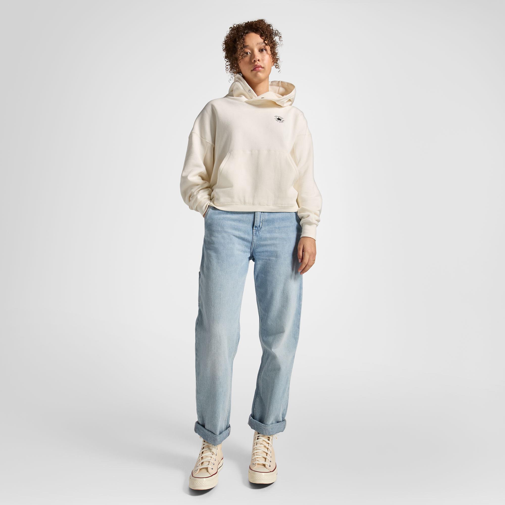 Converse Classic Kadın Oversized Fit Krem Swearhsirt