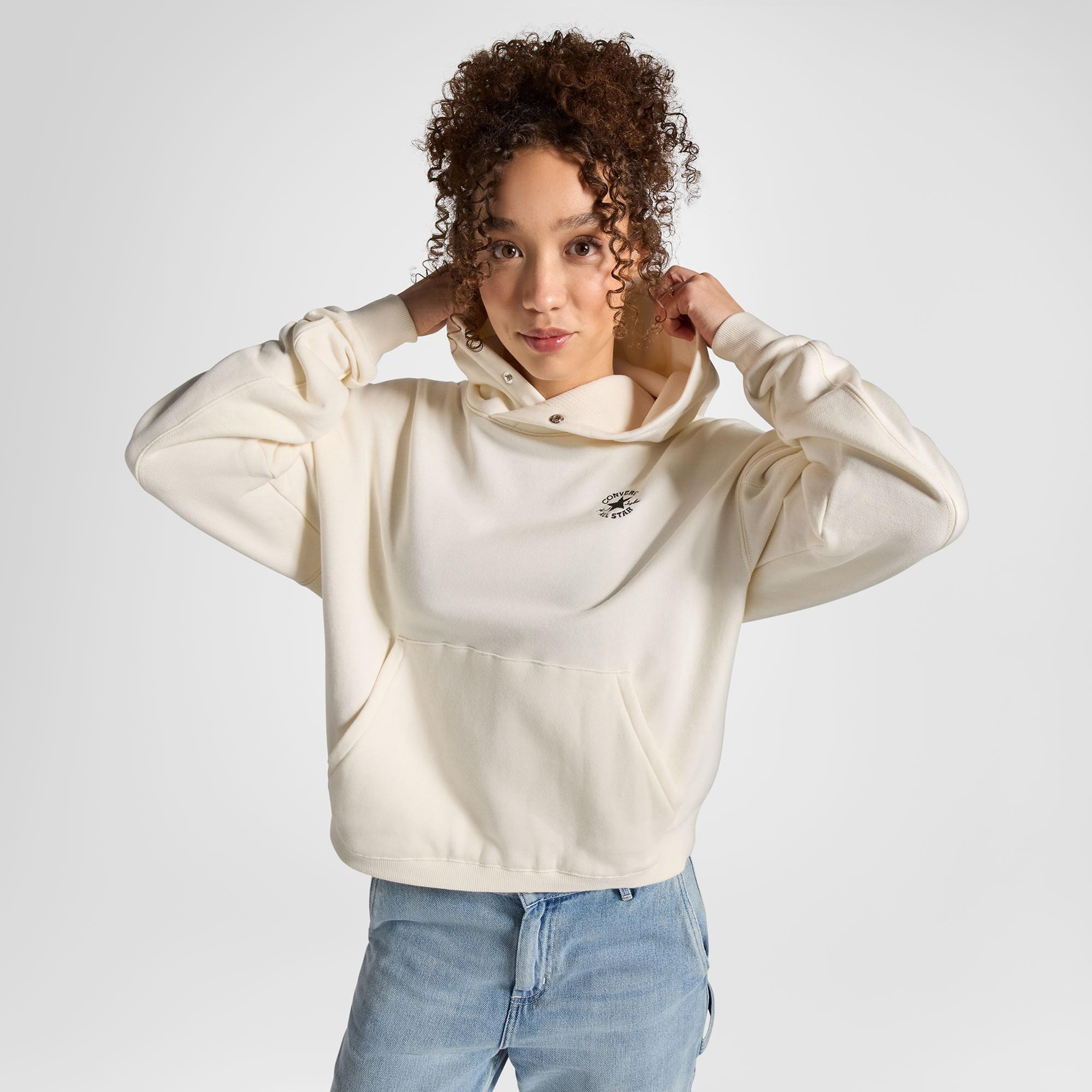 Converse Classic Kadın Oversized Fit Krem Swearhsirt