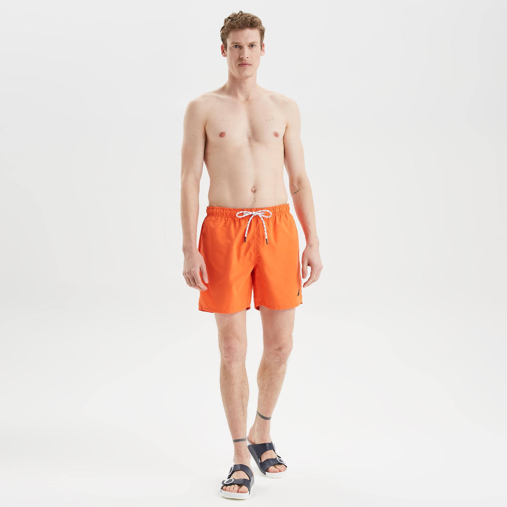 Nautica Erkek Turuncu Regular Fit Deniz Şortu