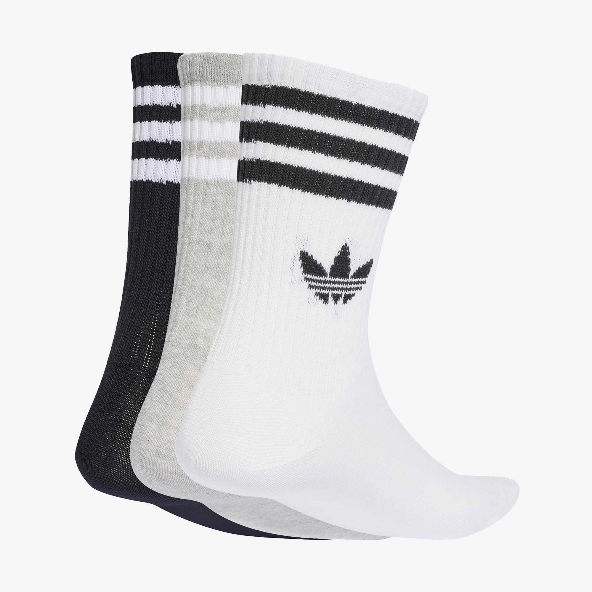 adidas 3-Stripes Crew 3' lü Unisex Beyaz Çorap