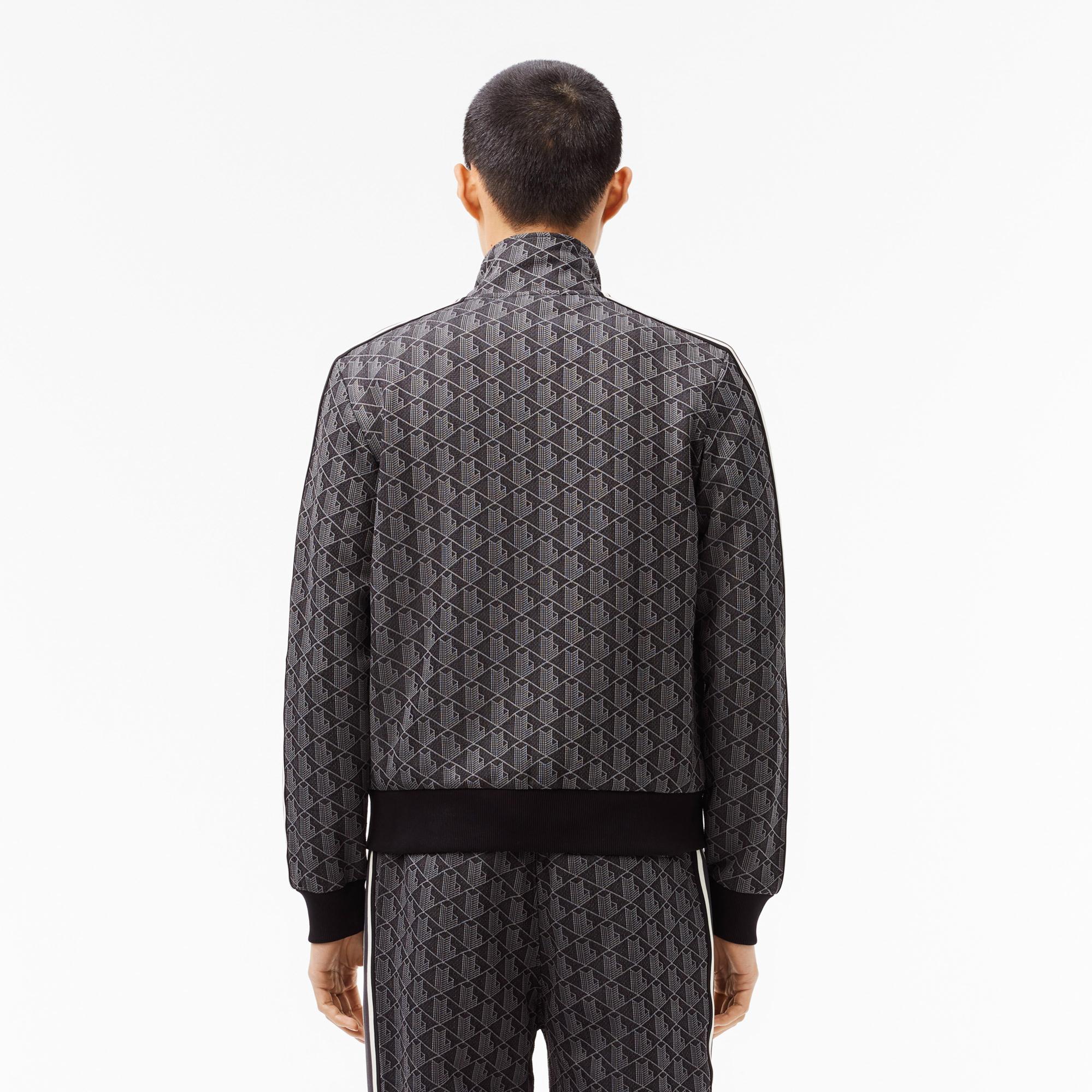 Lacoste Erkek Regular Fit Fermuarlı Monogram Siyah Sweatshirt