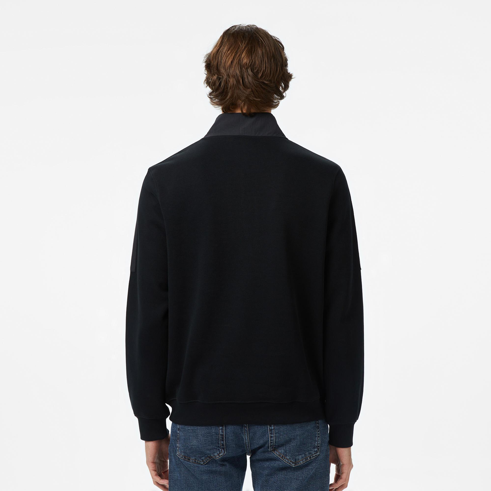 Lacoste Erkek Classic Fit Yarım Fermuarlı Siyah Sweatshirt