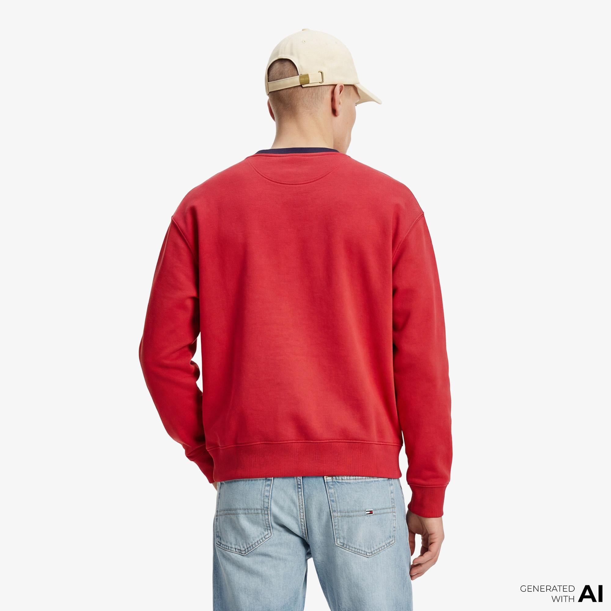 Tommy Hilfiger Dna Graphics Erkek Kırmızı Sweatshirt