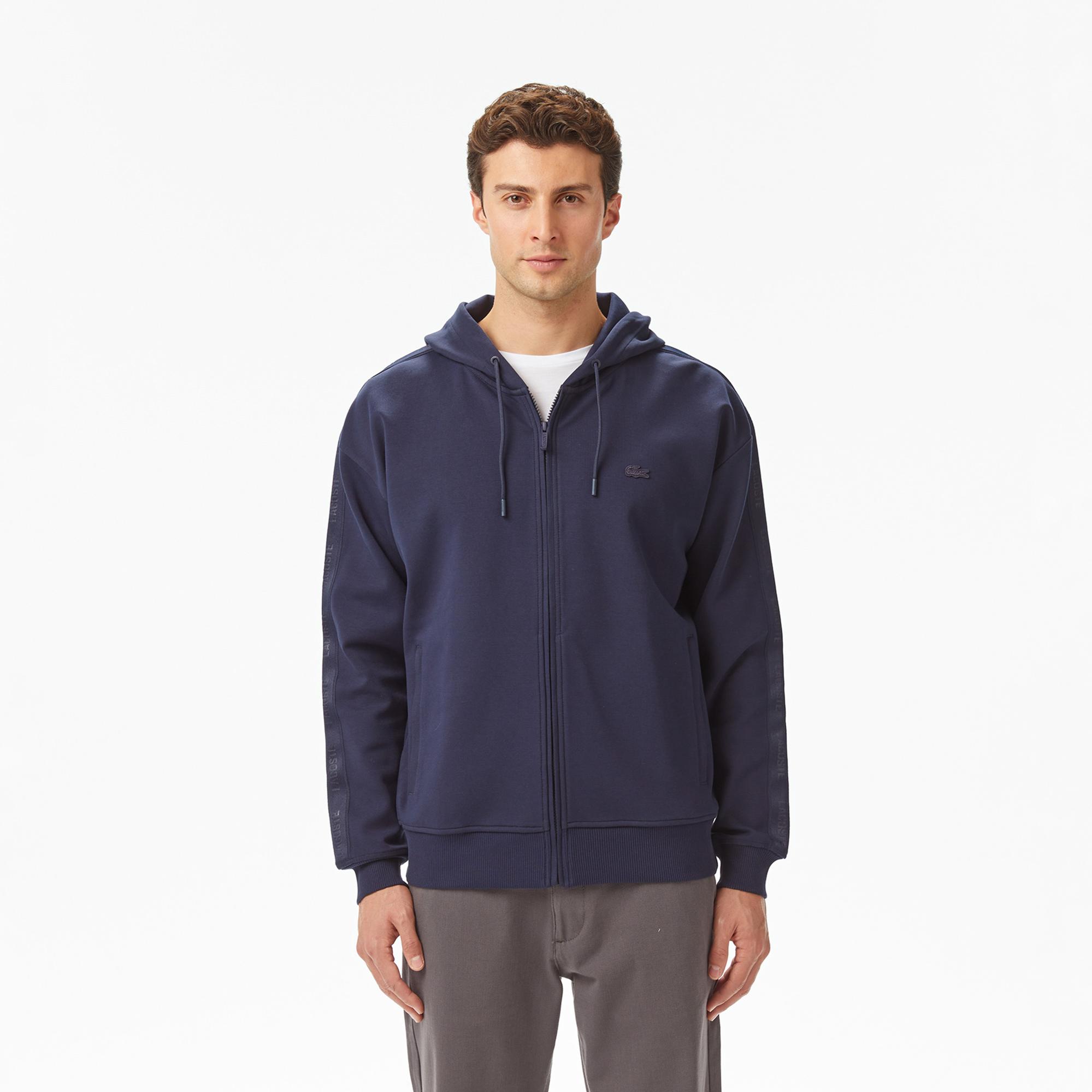 Lacoste Erkek Relaxed Fit Kapüşonlu Lacivert Sweatshirt