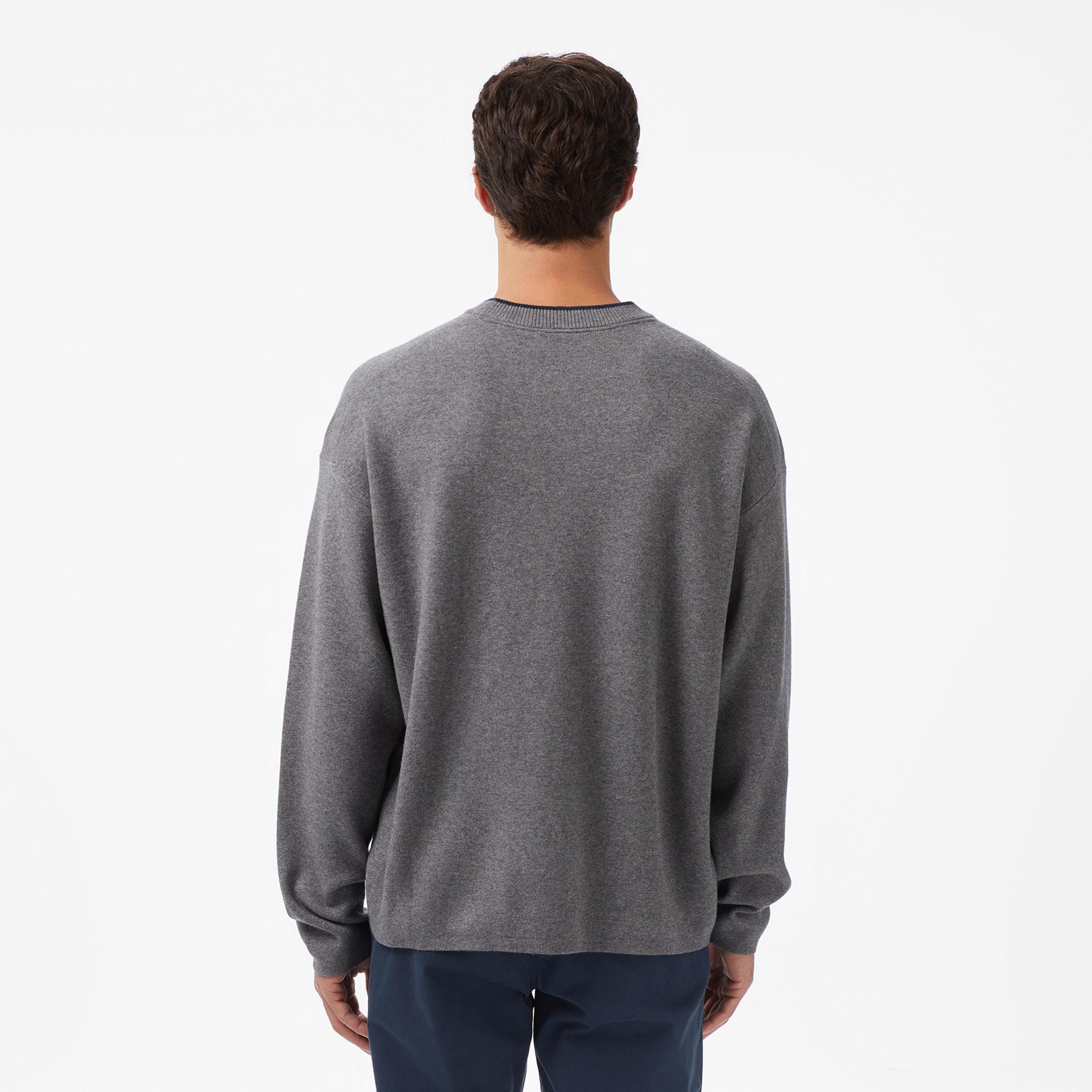 Calvin Klein Embossed Logo Erkek Gri Triko