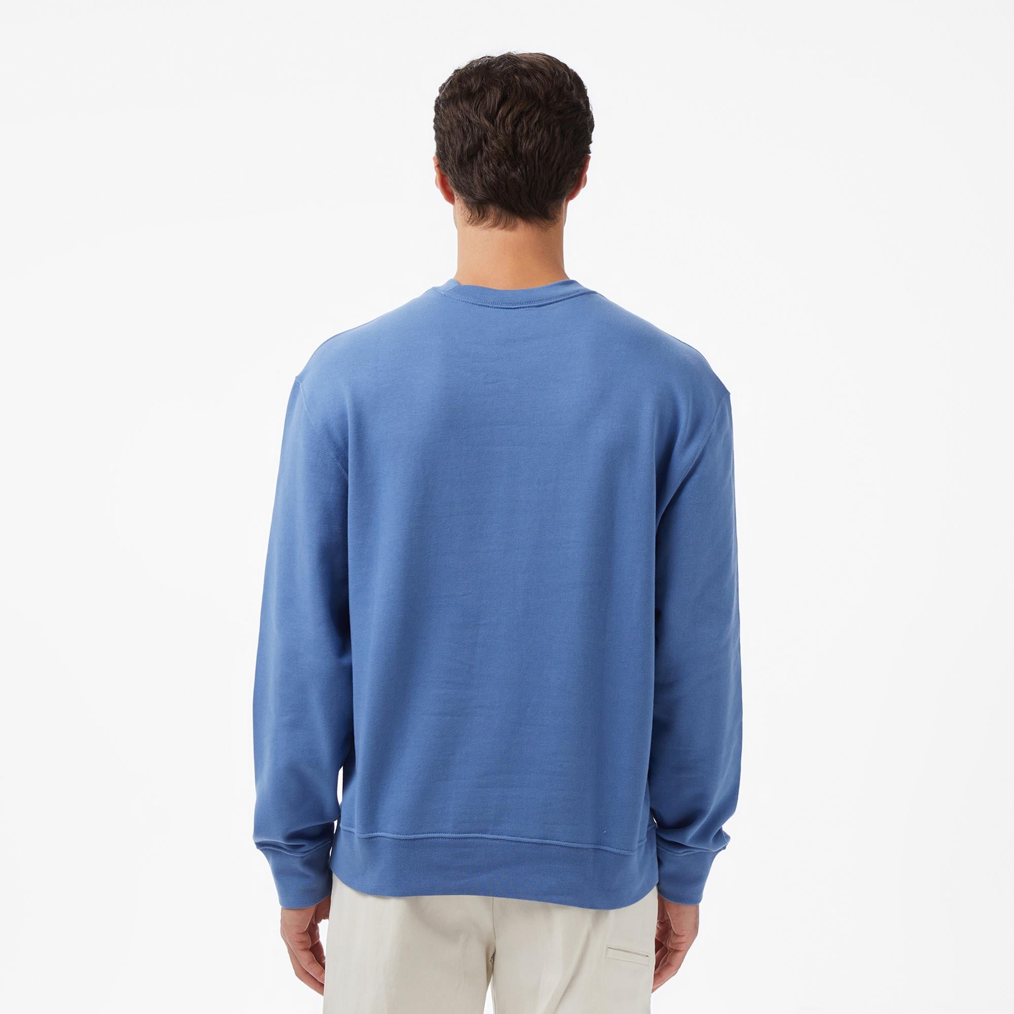 Calvin Klein Terry Badge Erkek Mavi Sweatshirt