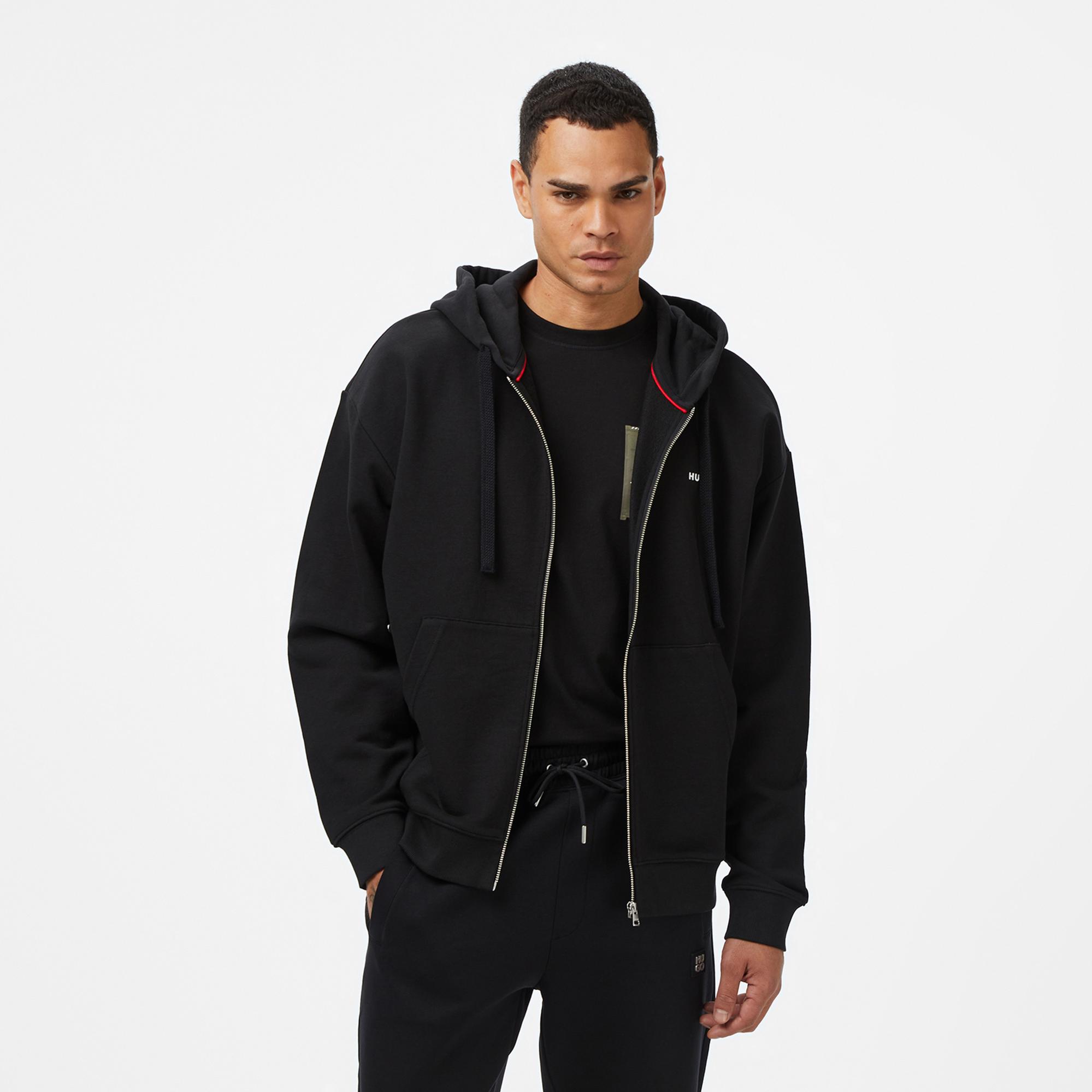 Hugo Dapozip Erkek Siyah Sweatshirt