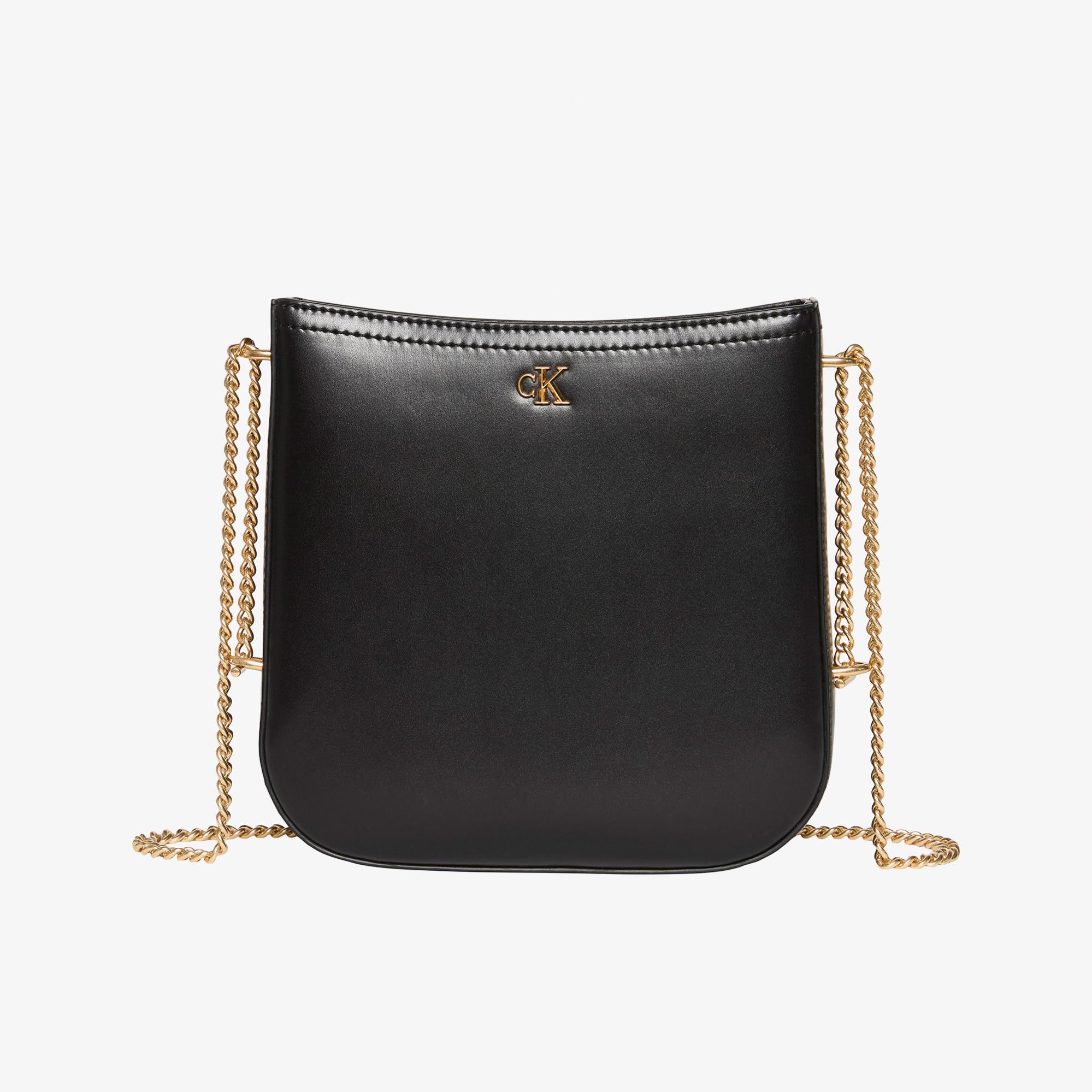 Calvin Klein Saddle With Chain Kadın Siyah Çapraz Çanta