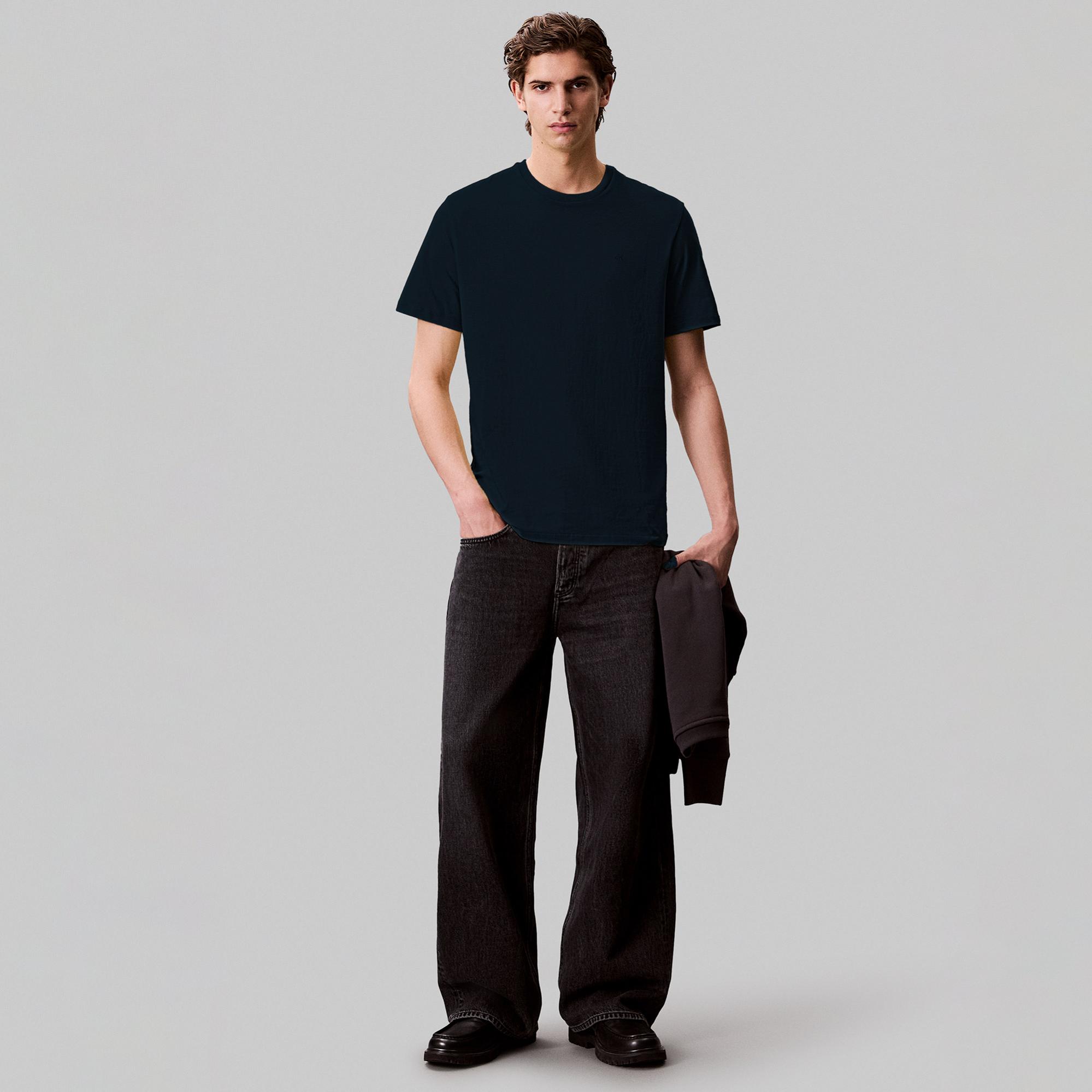 Calvin Klein Smooth Solid Erkek Lacivert T-Shirt
