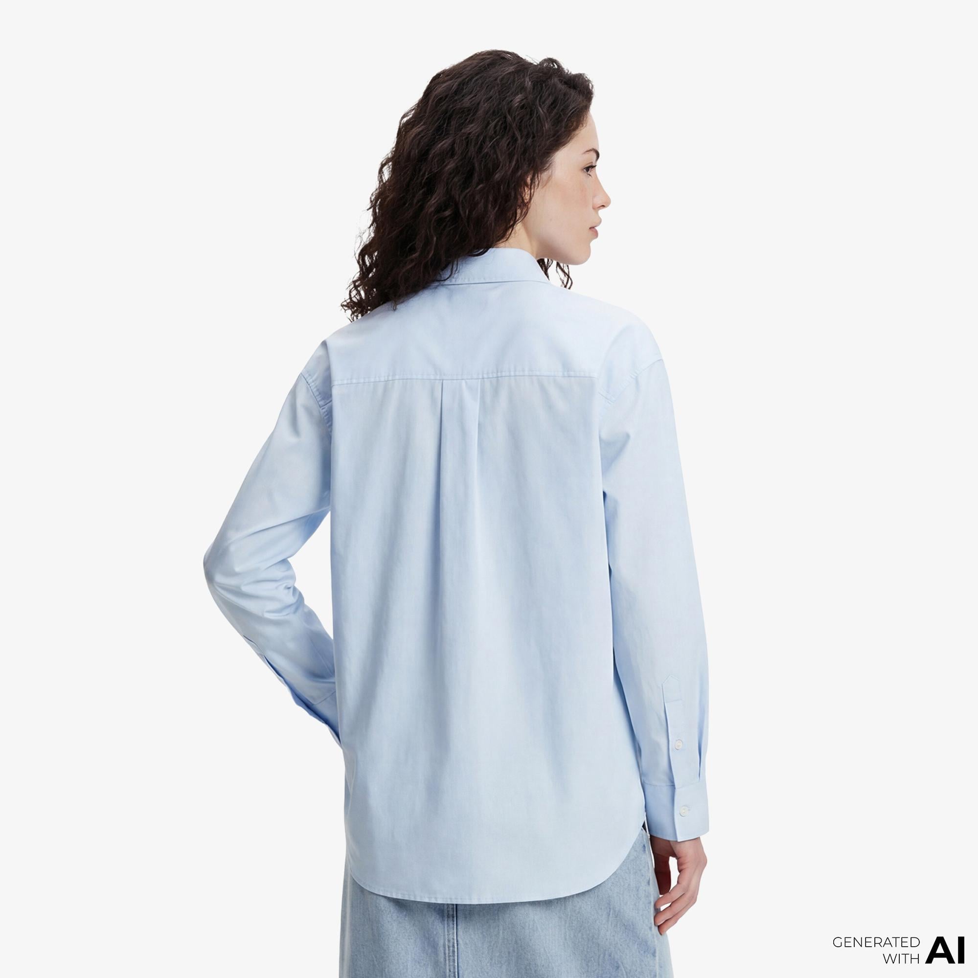 Calvin Klein Poplin Relaxed Kadın Gri Gömlek