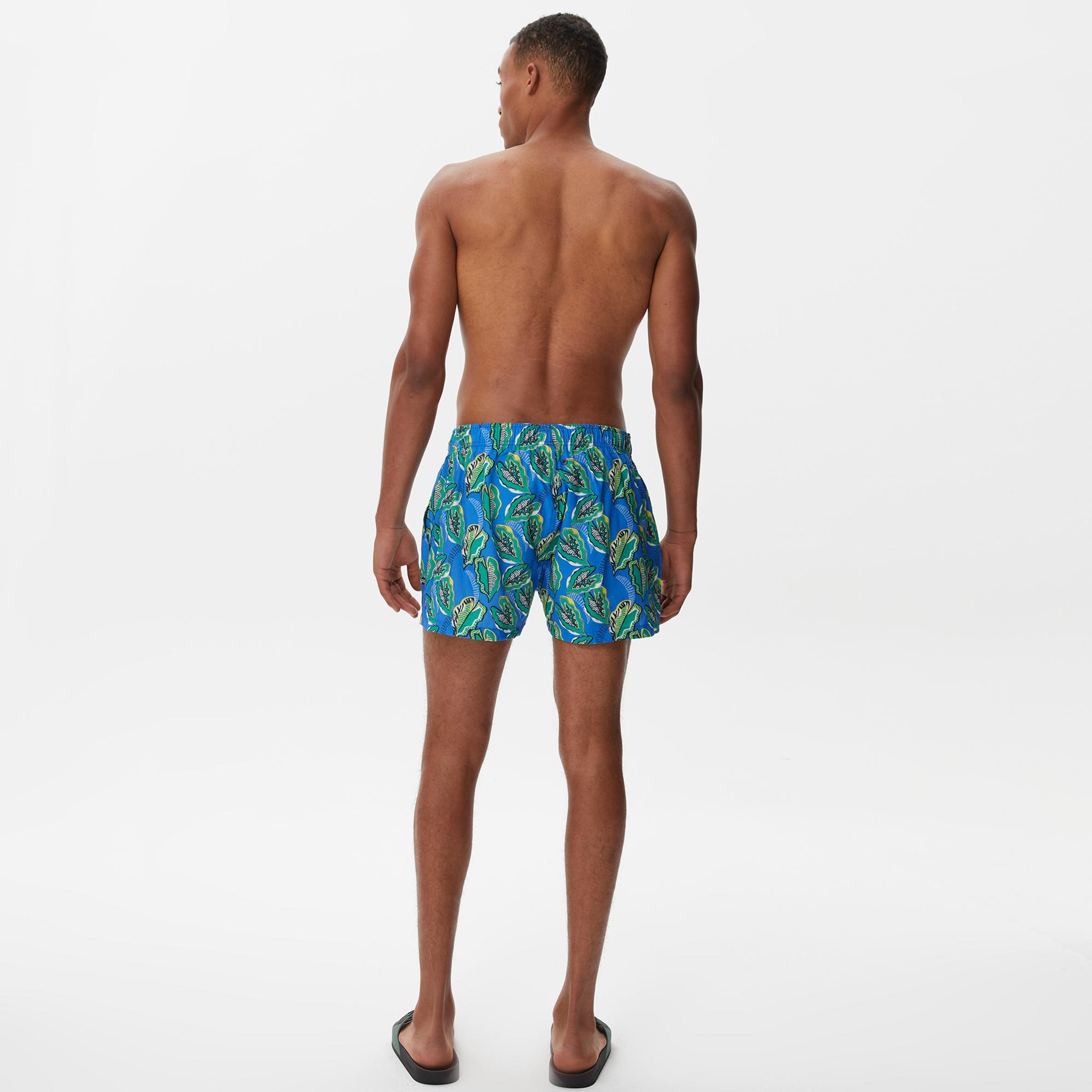 Nautica Erkek Mavi Baskılı Deniz Şortu