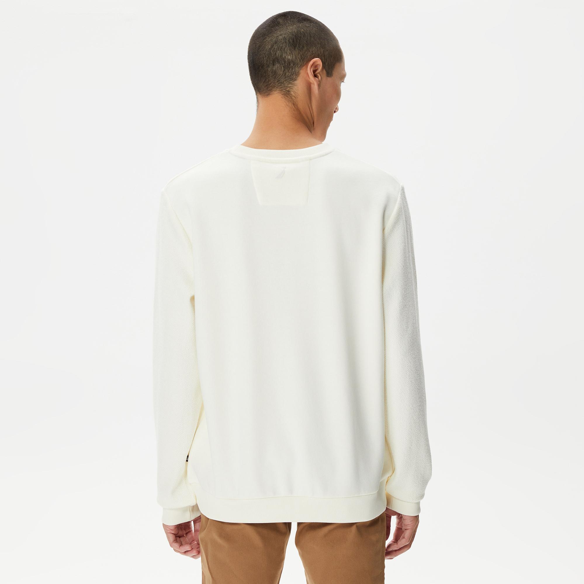Nautica Erkek Beyaz Standart Fit Sweatshirt
