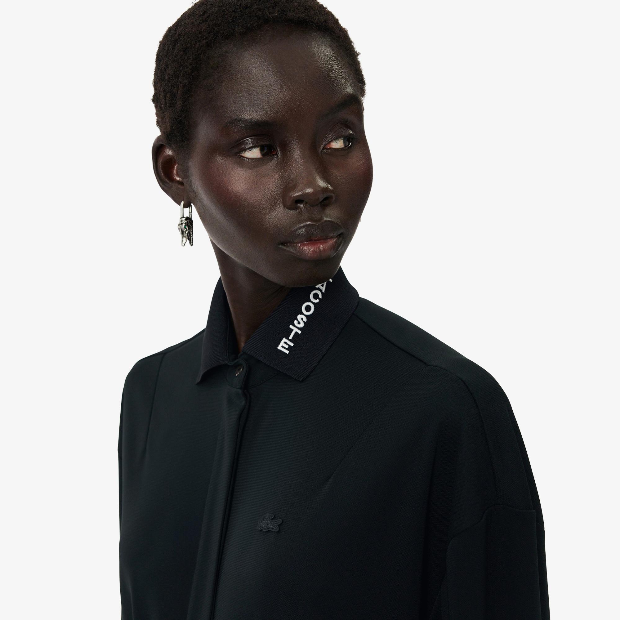 Lacoste Runway Kadın Polo Yaka Koyu Yeşil Elbise