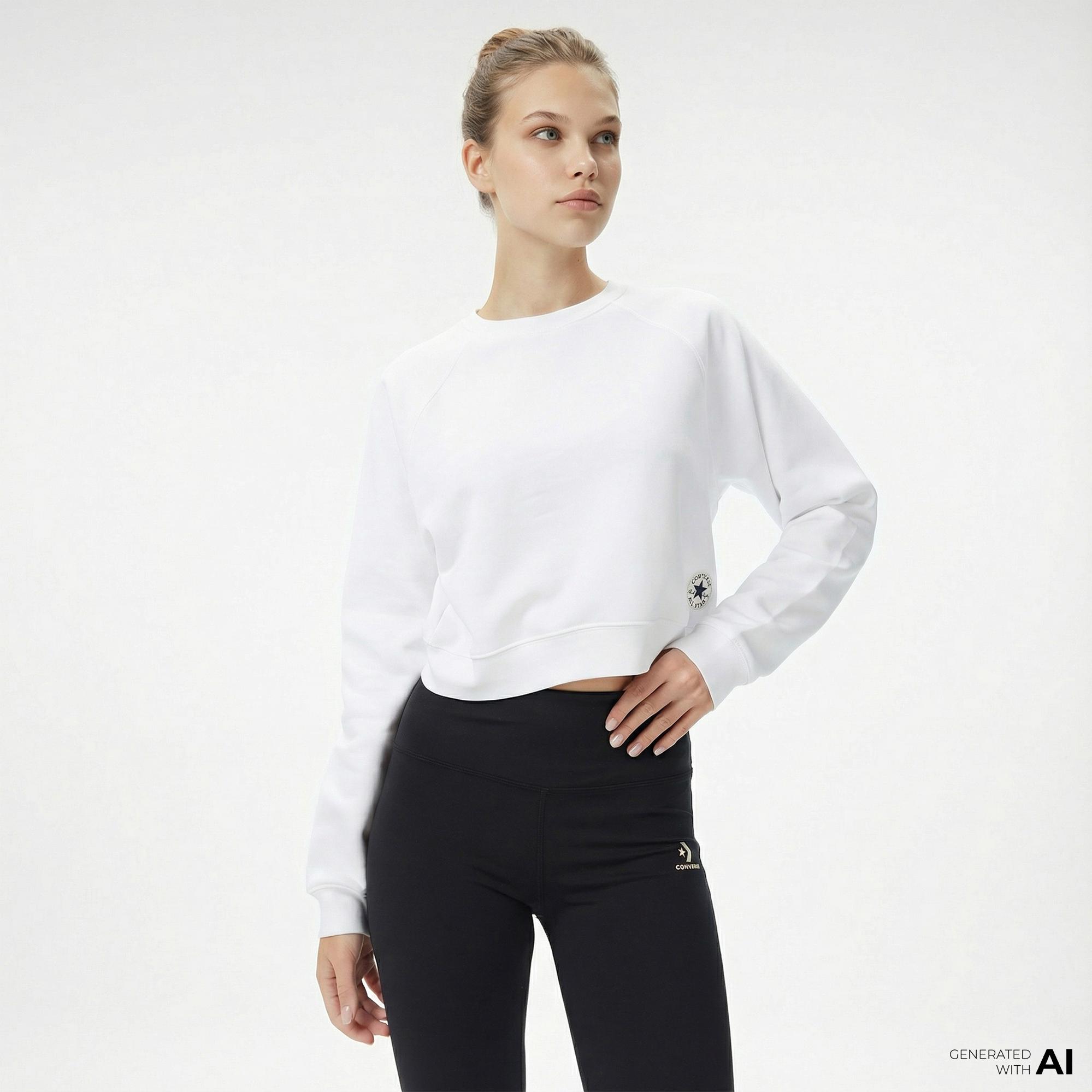 Converse Kadın Beyaz Sweatshirt