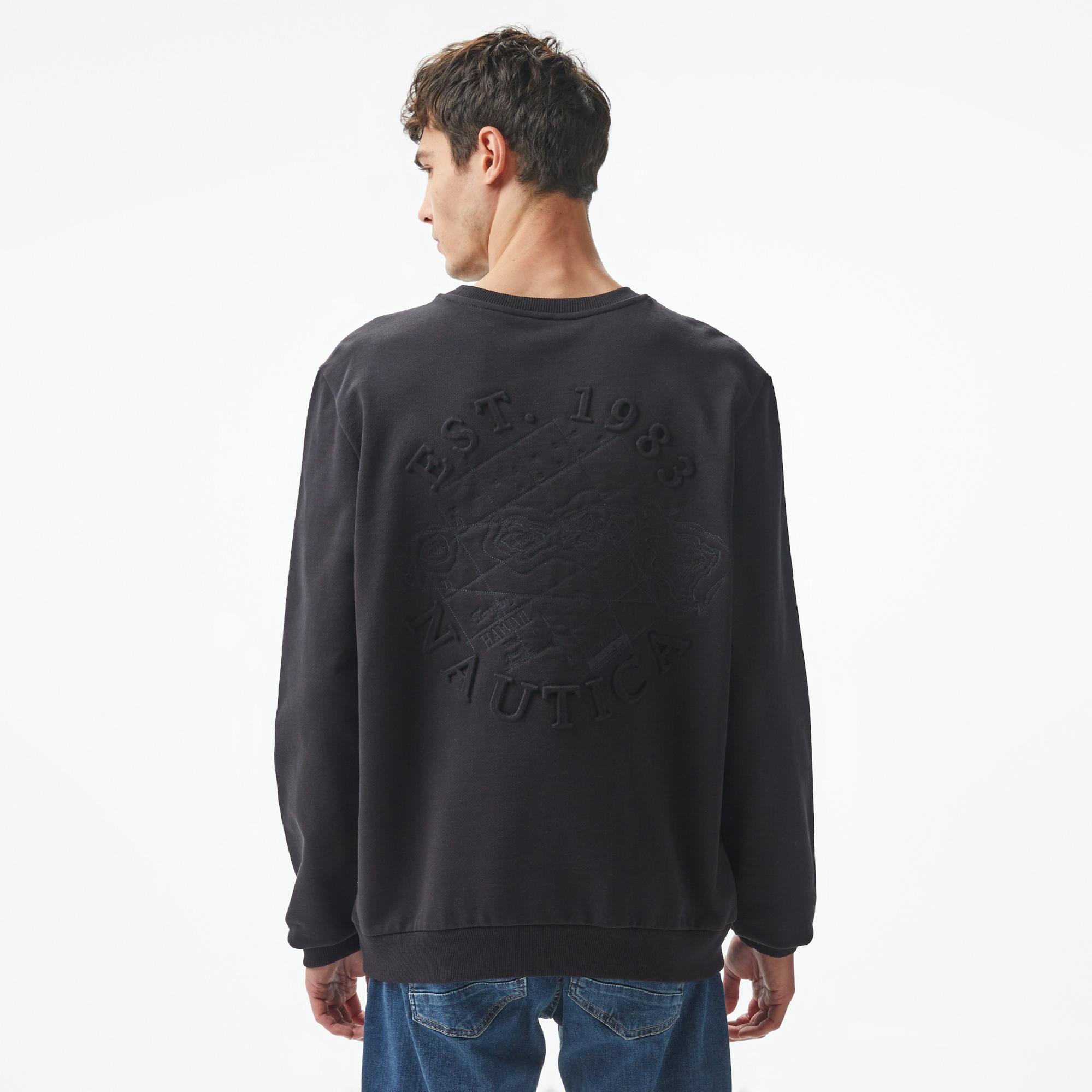 Nautica Erkek Siyah Regular Fit Sweatshirt