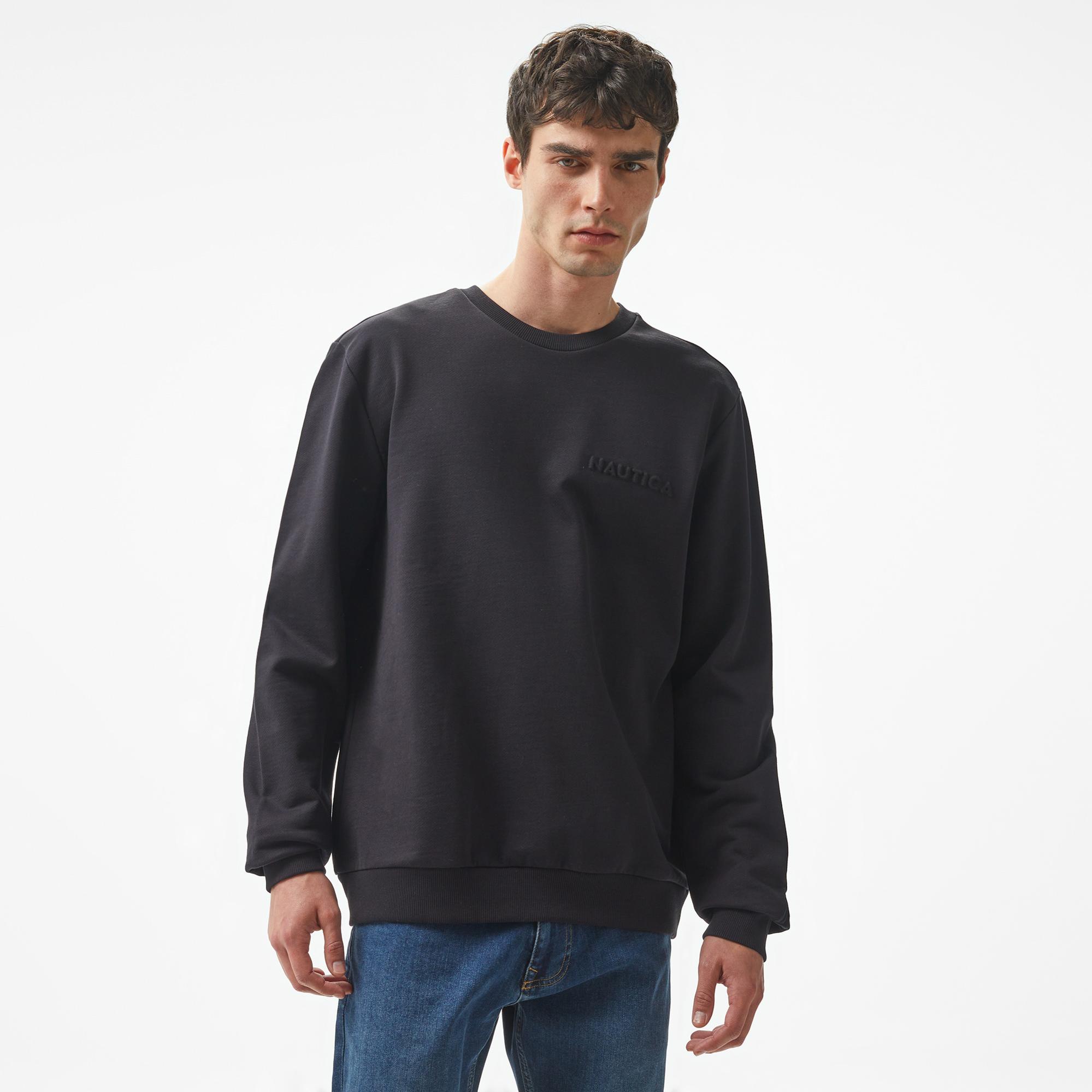 Nautica Erkek Siyah Regular Fit Sweatshirt