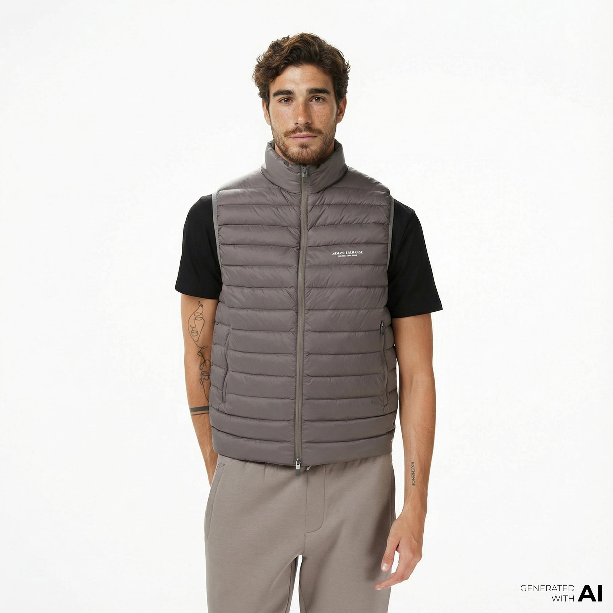 Armani Exchange Erkek Gri Yelek