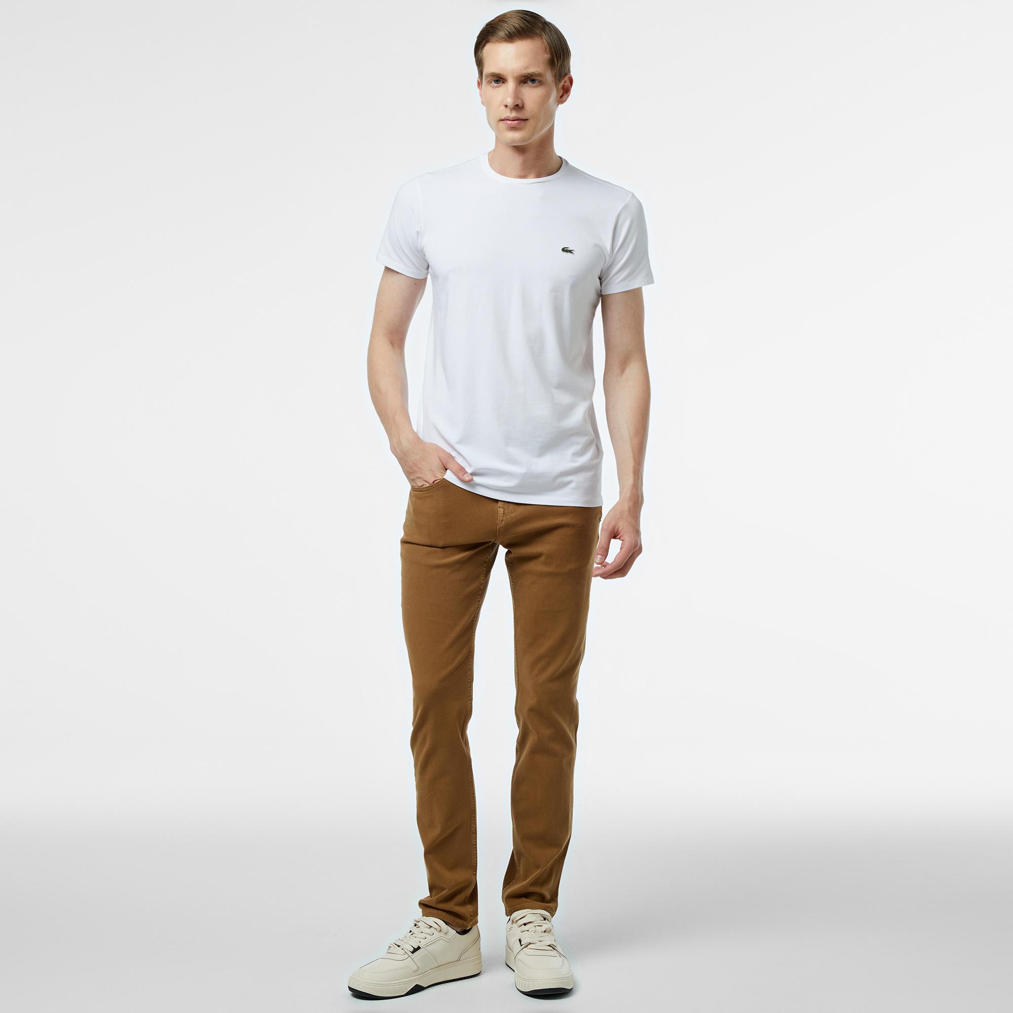 Lacoste Erkek Slim Fit Kahverengi Jean Pantolon