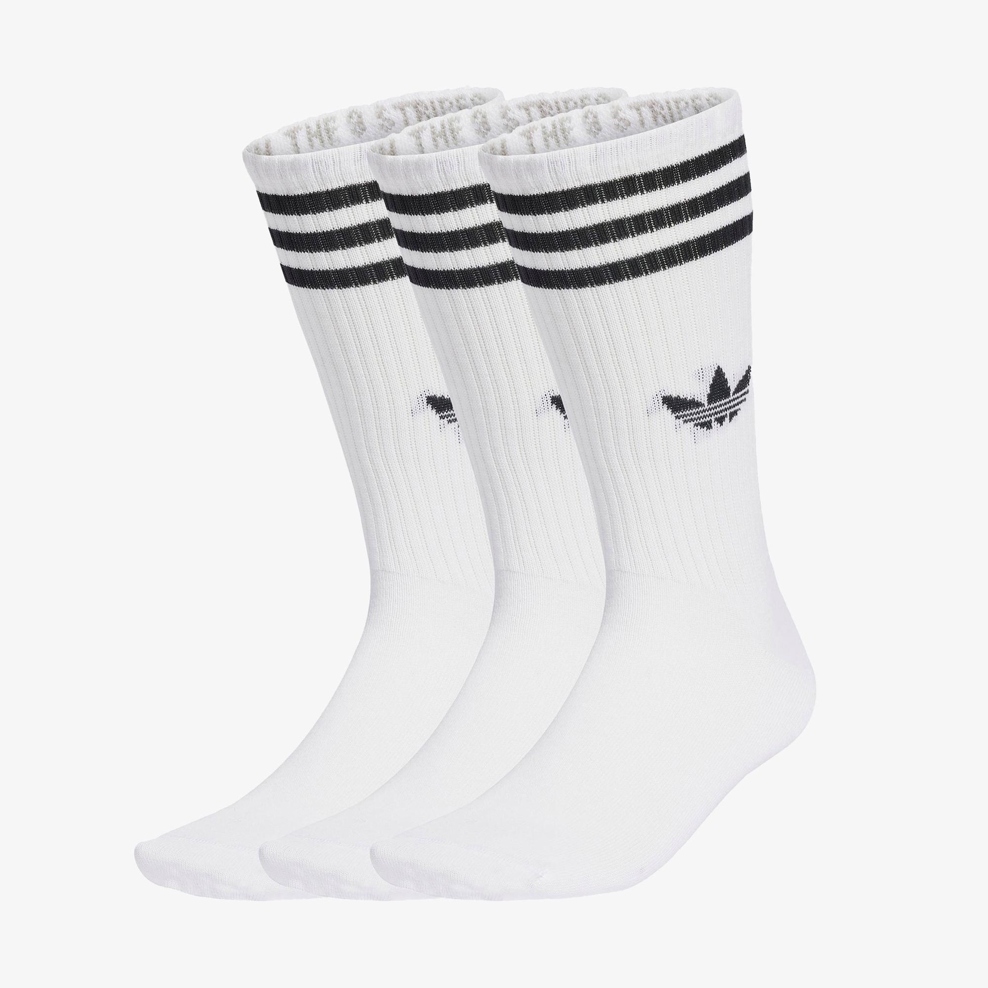 adidas 3-Stripes High Crew 3' lü Unisex Beyaz Çorap