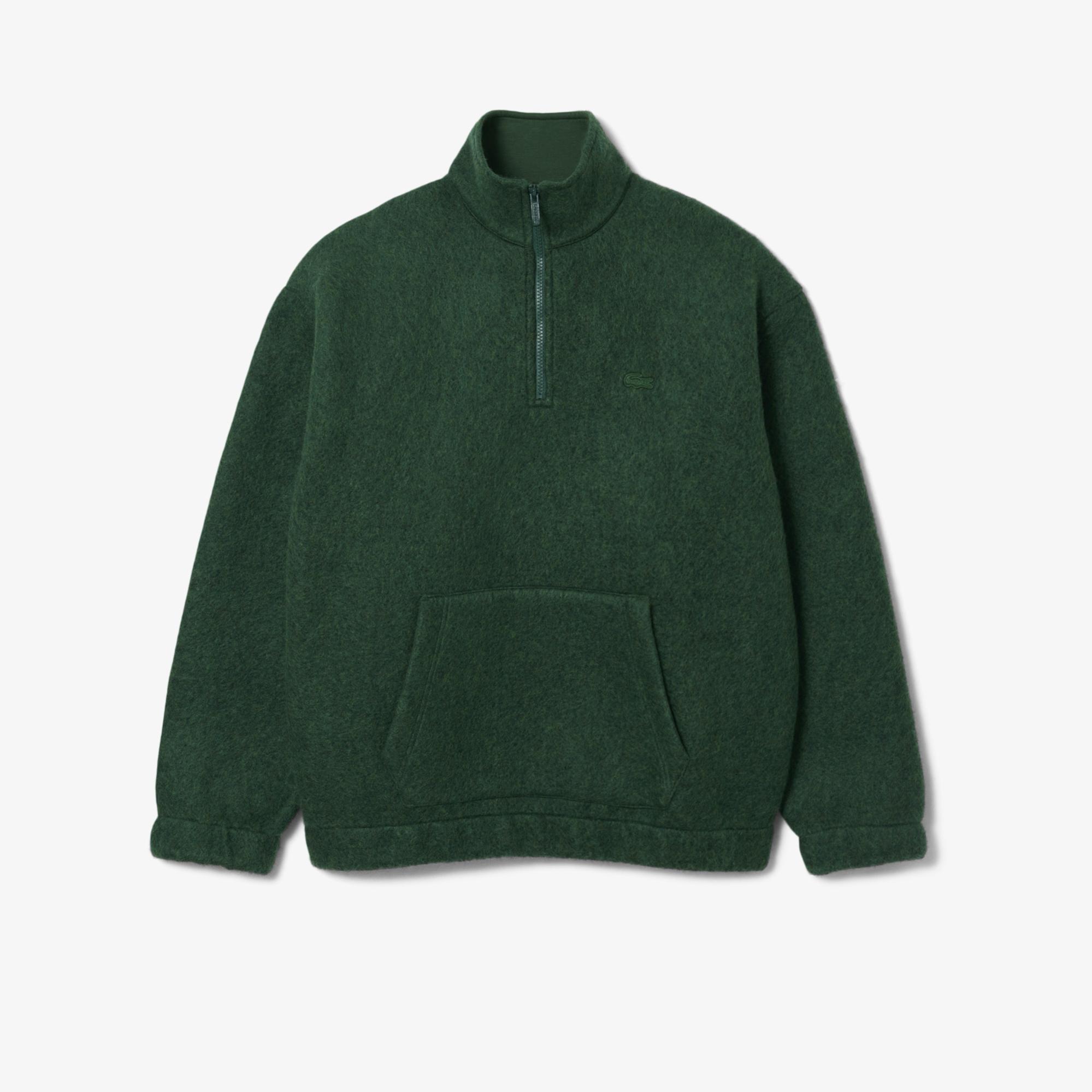 Lacoste Erkek Loose Fit Yarım Fermuarlı Yeşil Sweatshirt