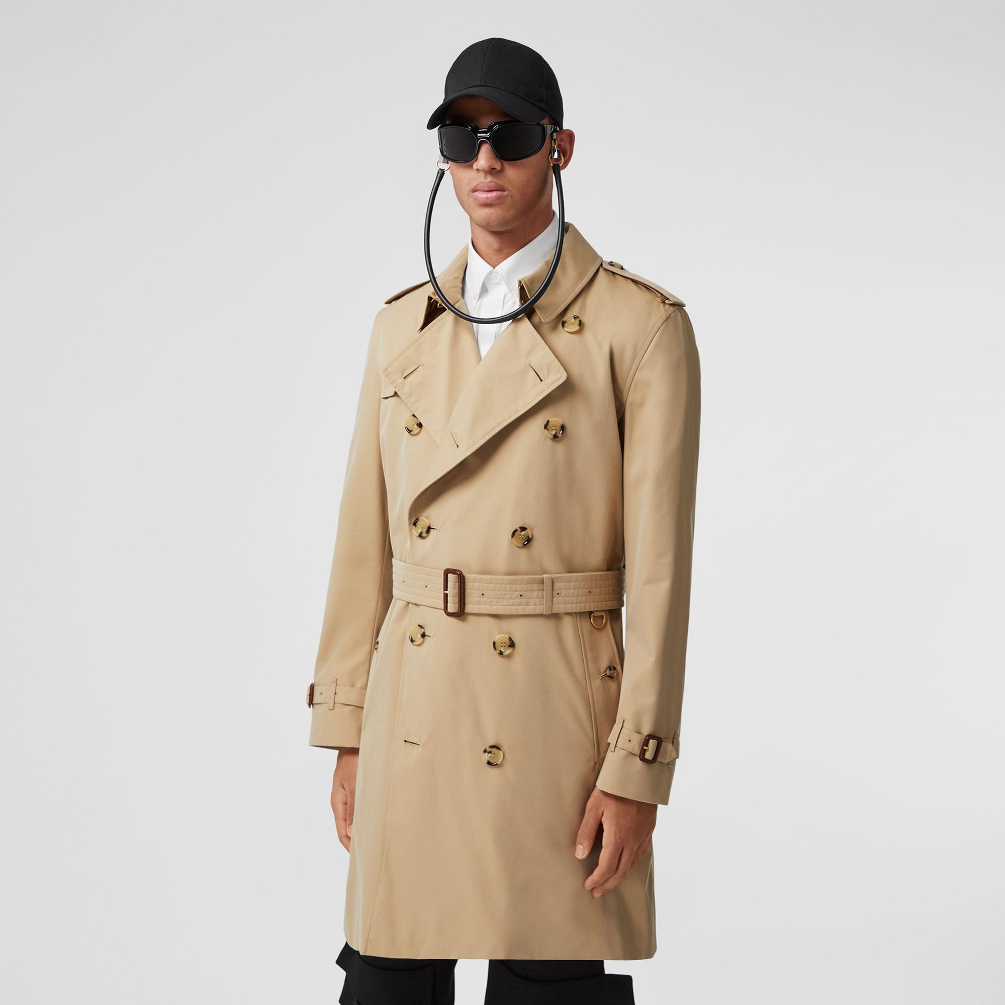 Burberry The Mid-Length Kensington Heritage Erkek Bej Trençkot