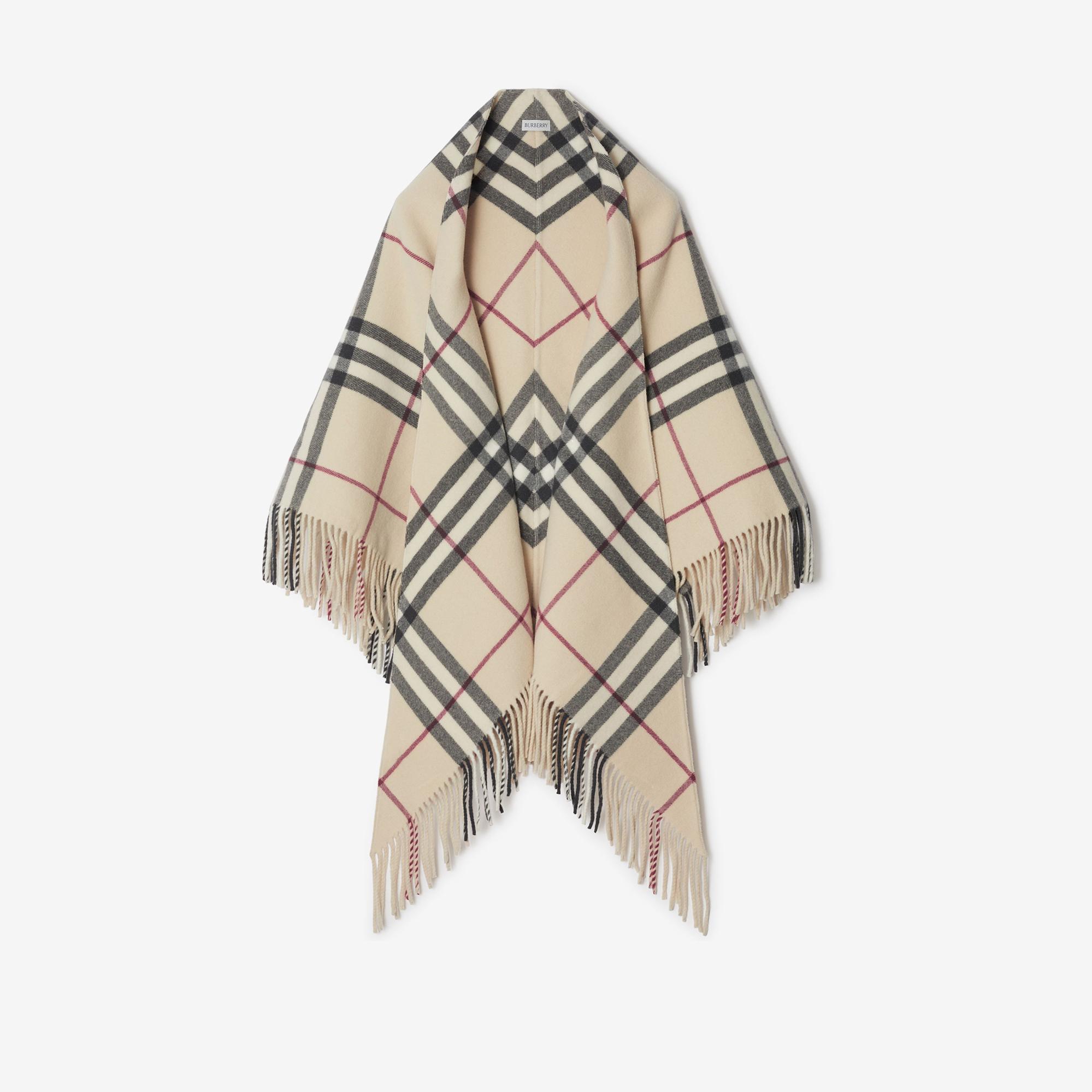 Burberry Gnt Wool Kadın Krem Panço