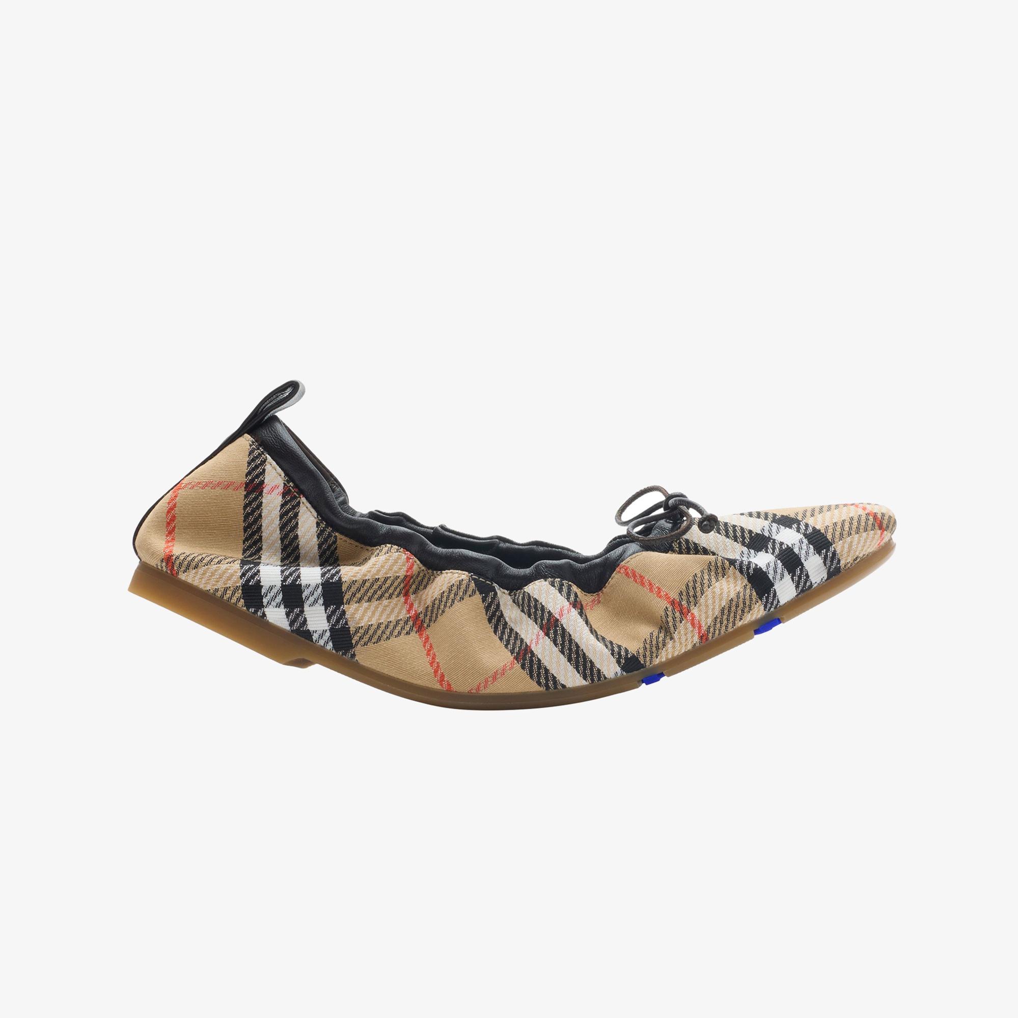 Burberry Fawn Check Kadın Bej Babet