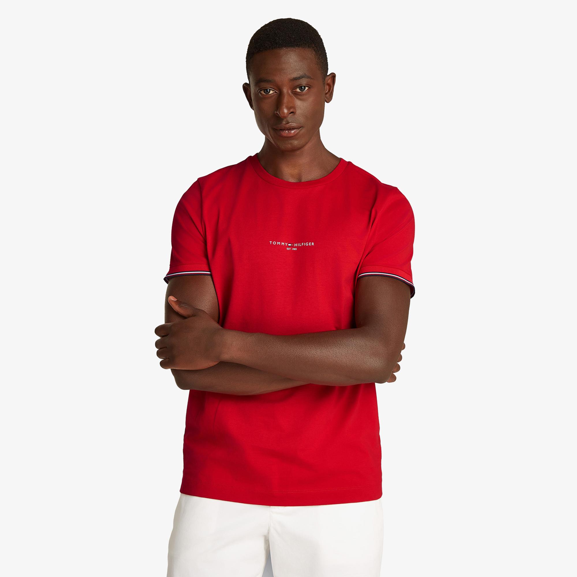 Tommy Hilfiger Logo Tipped Erkek Kırmızı T-Shirt