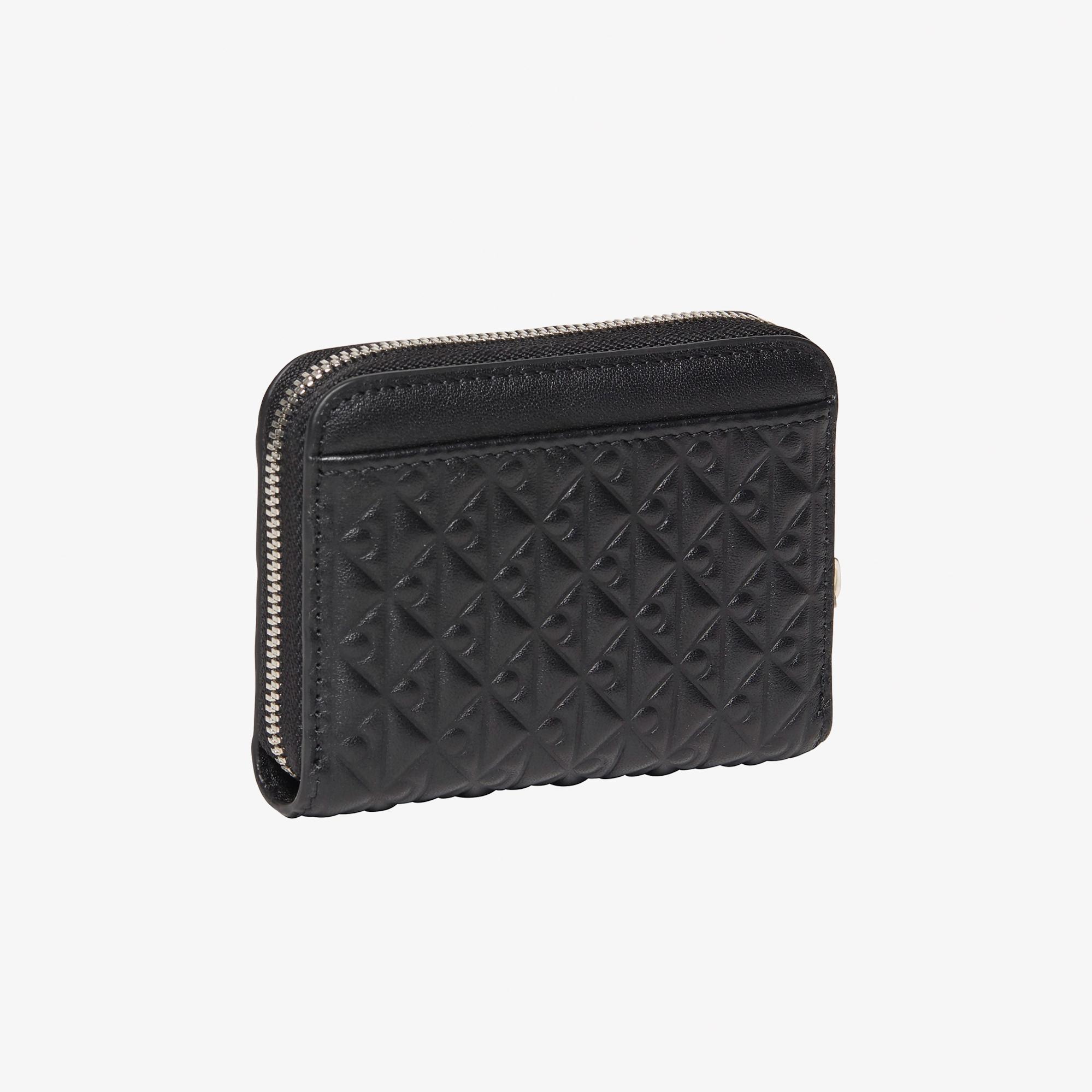 Calvin Klein Emblem Embossed Zip Around Kadın Siyah Cüzdan