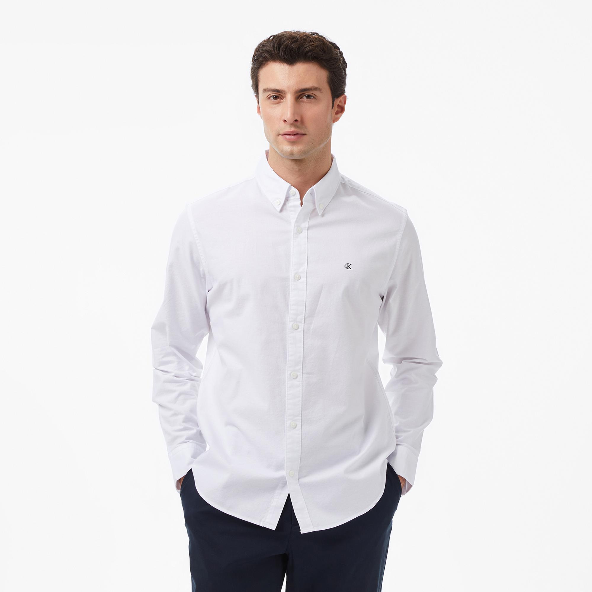 Calvin Klein Solid Oxford Classic Erkek Beyaz Gömlek