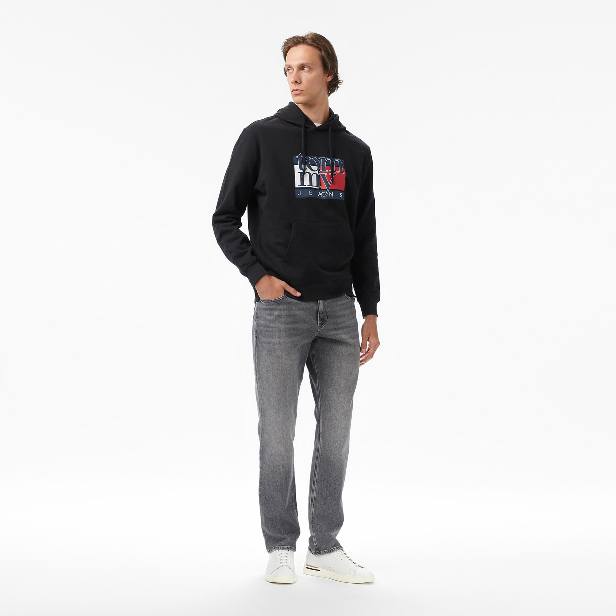 Tommy Hilfiger Twist Flag Erkek Siyah Hoodie