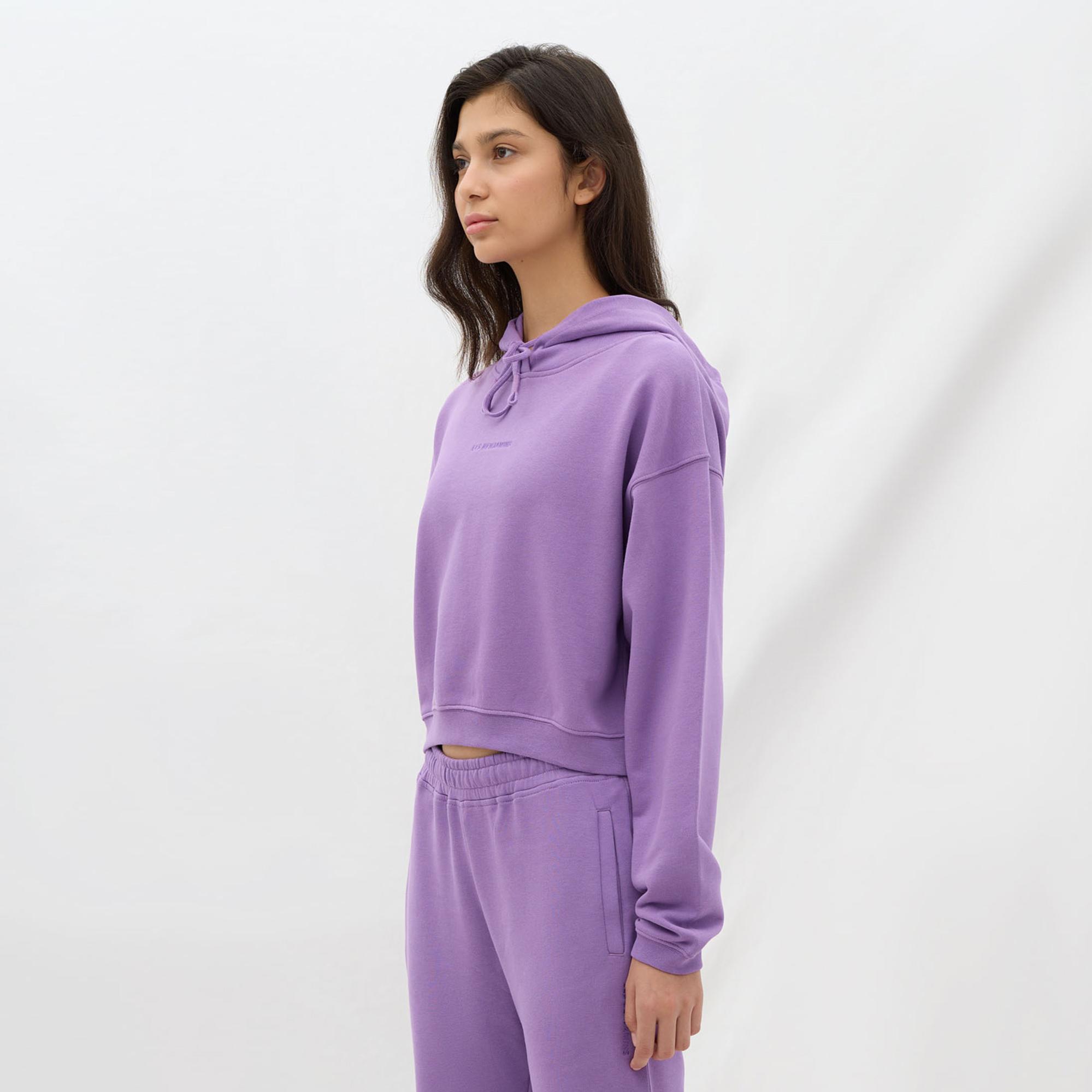 Les Benjamins Essential Kadın Mor Hoodie