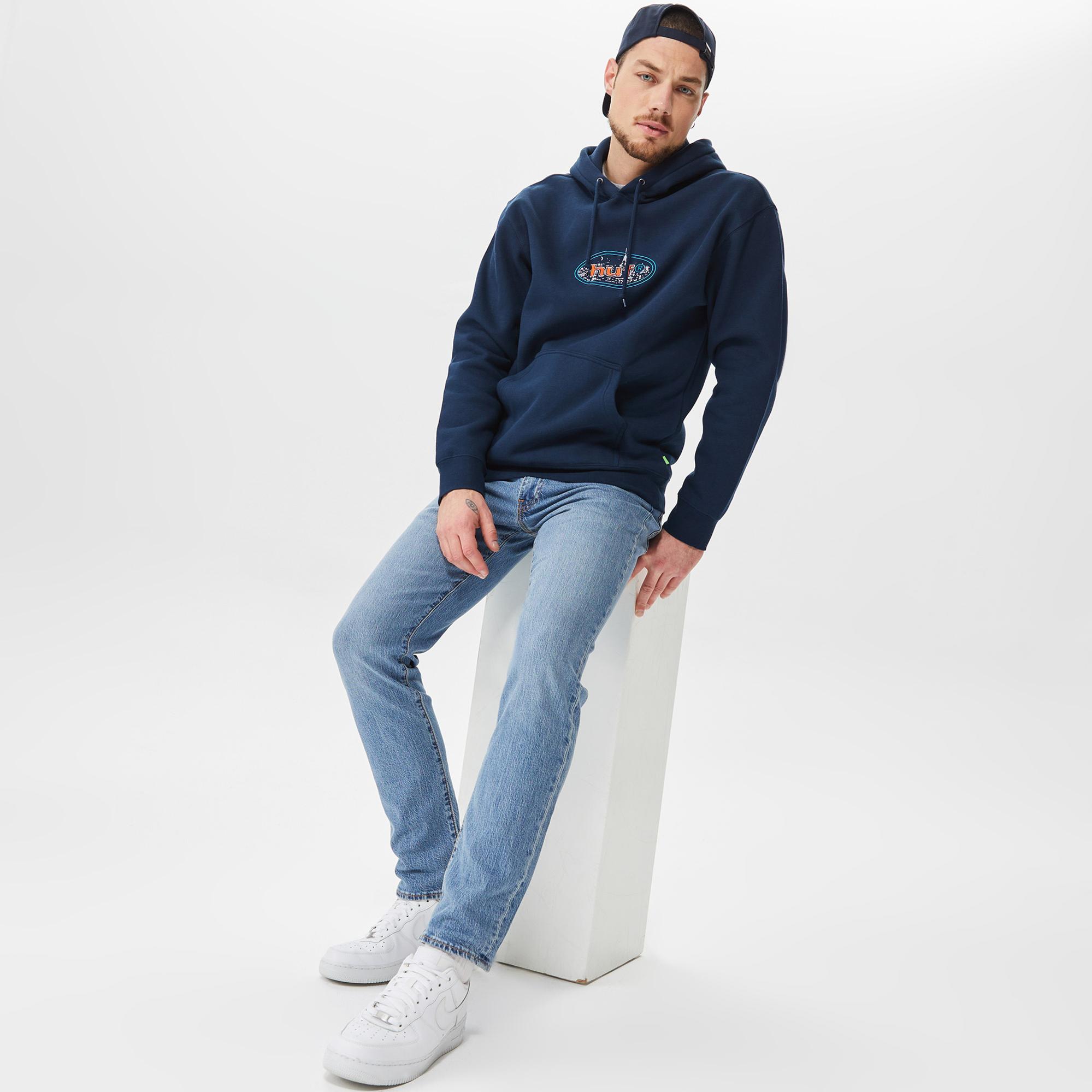 Huf City Lights Erkek Lacivert Hoodie