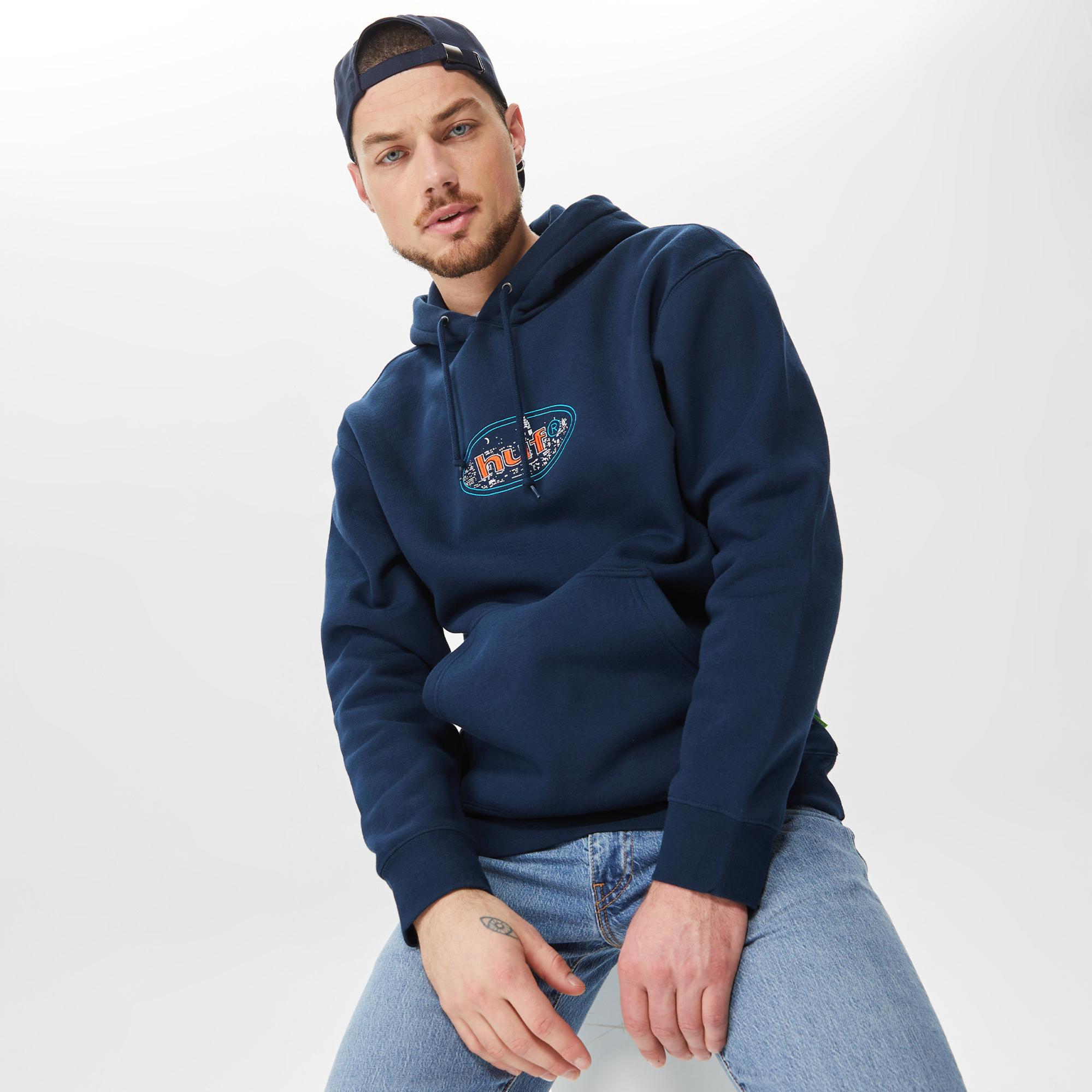 Huf City Lights Erkek Lacivert Hoodie