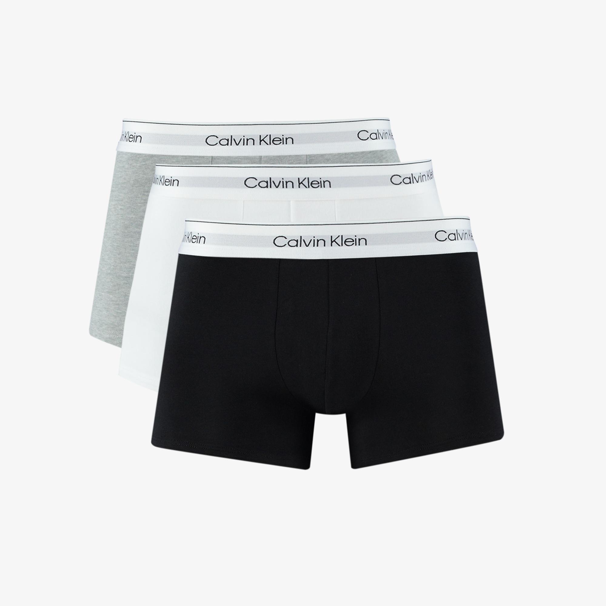 Calvin Klein Trunk 3'lü Erkek Siyah/Beyaz/Gri Boxer