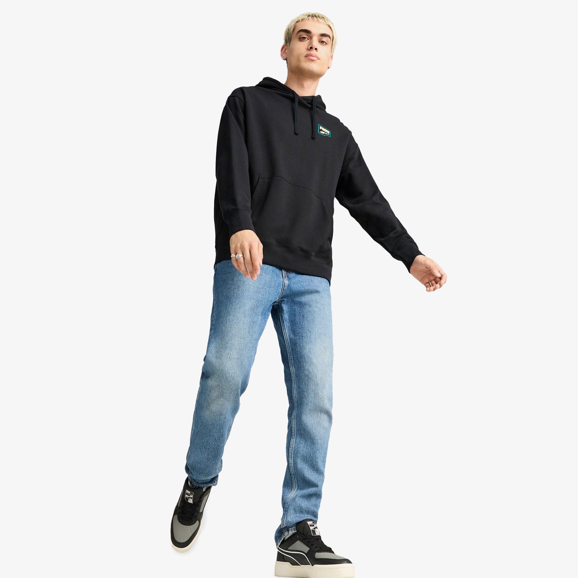 Puma Downtown Graphic Hoodie Unisex Siyah Hoodie