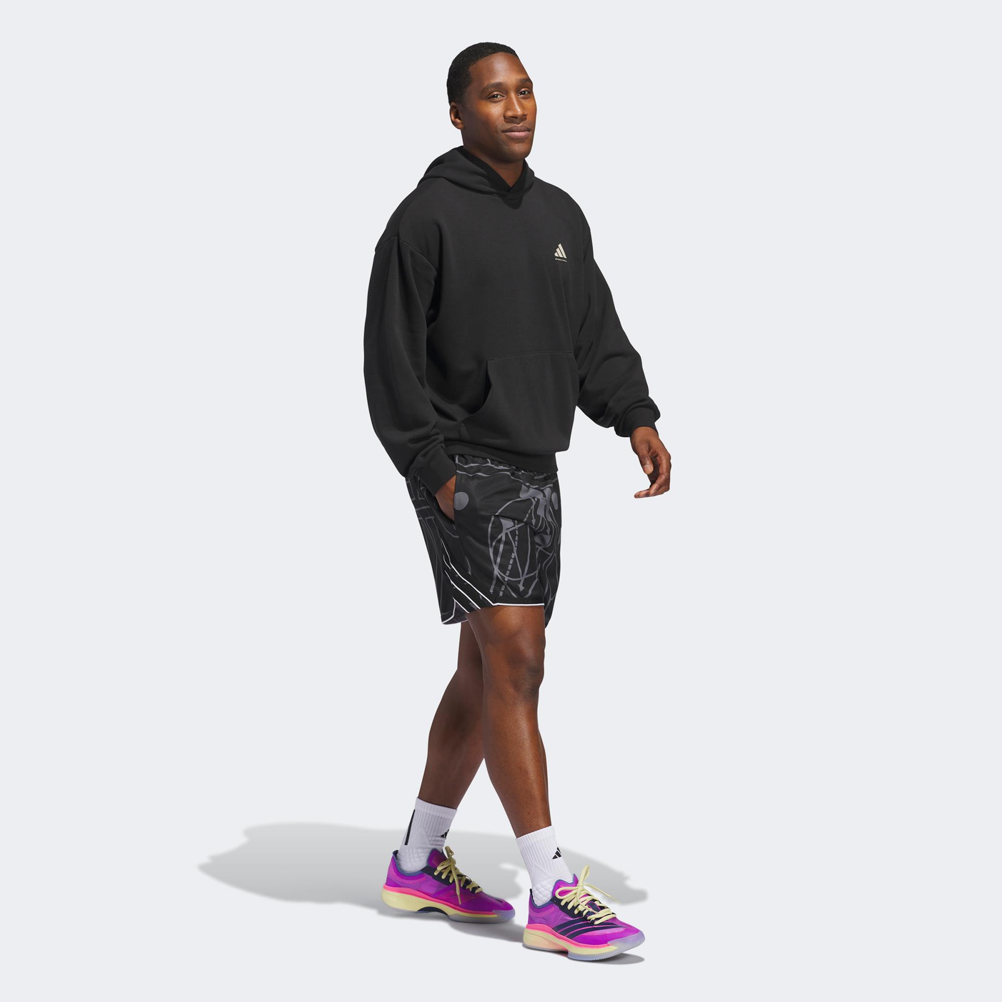 adidas Crazy Lite Allover Print Erkek Siyah Basketbol Şortu